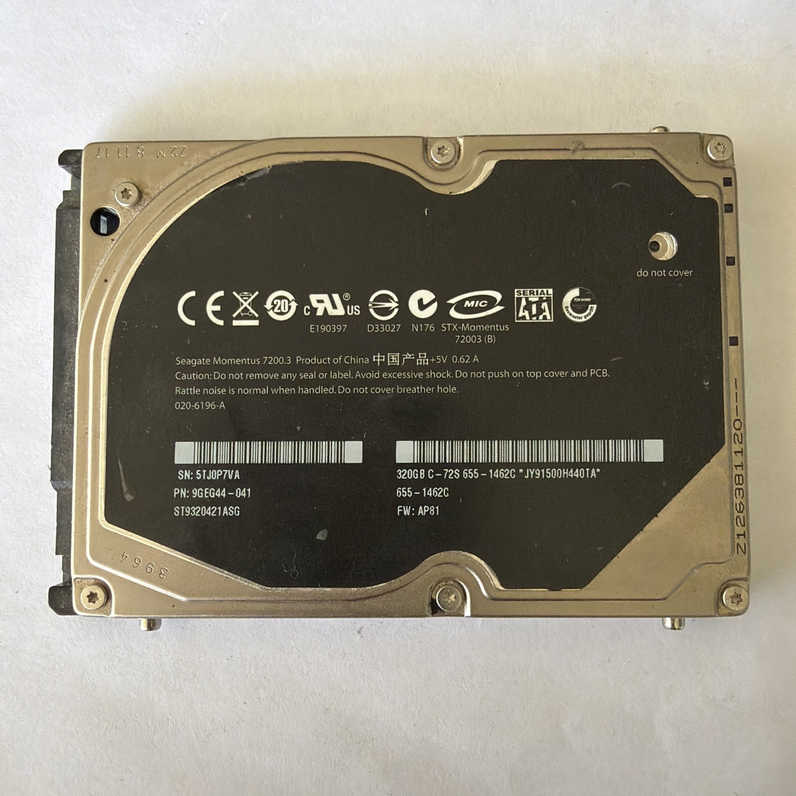 320GB HDD LAPTOP HARDDRIVE SATA Seagate ST9320421ASG 5TJ0P7VA | TESTED | GRADE A