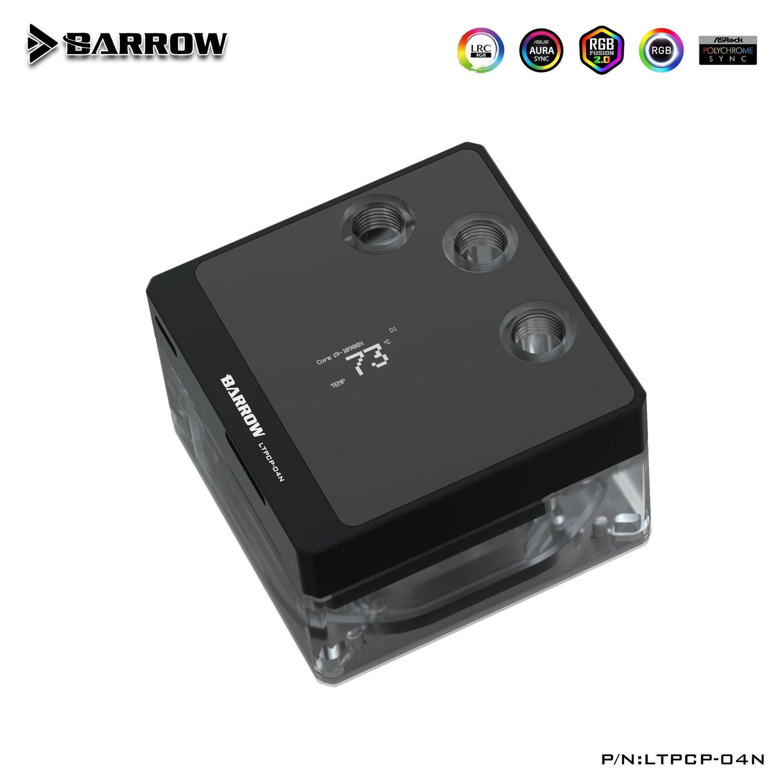 BARROW Water Cooling CPU Block Integrated Pump LCD Display for Intel LTPCP-04N