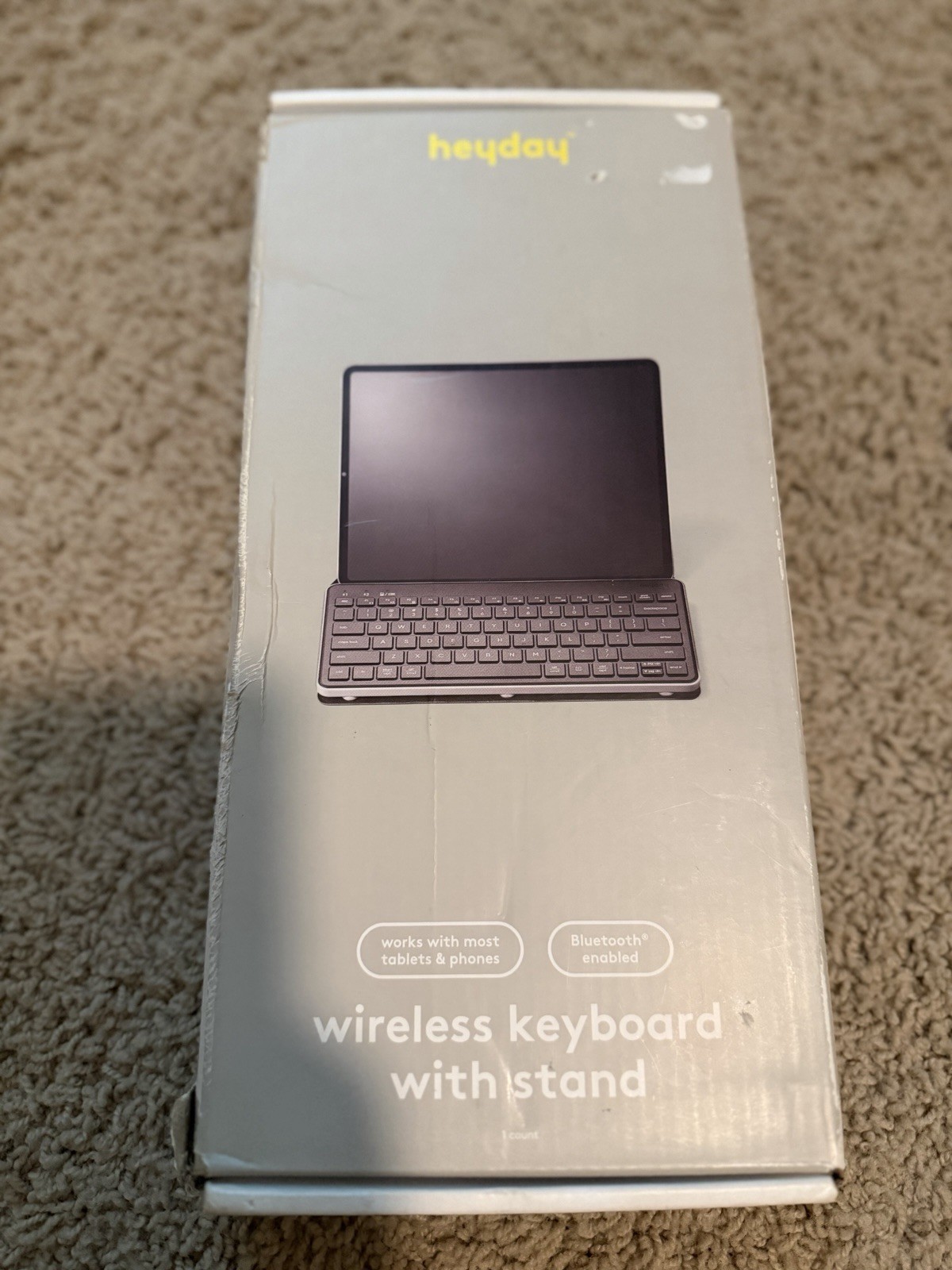 Heyday Wireless Keyboard With Stand/ Works With Most Tablets And Phones