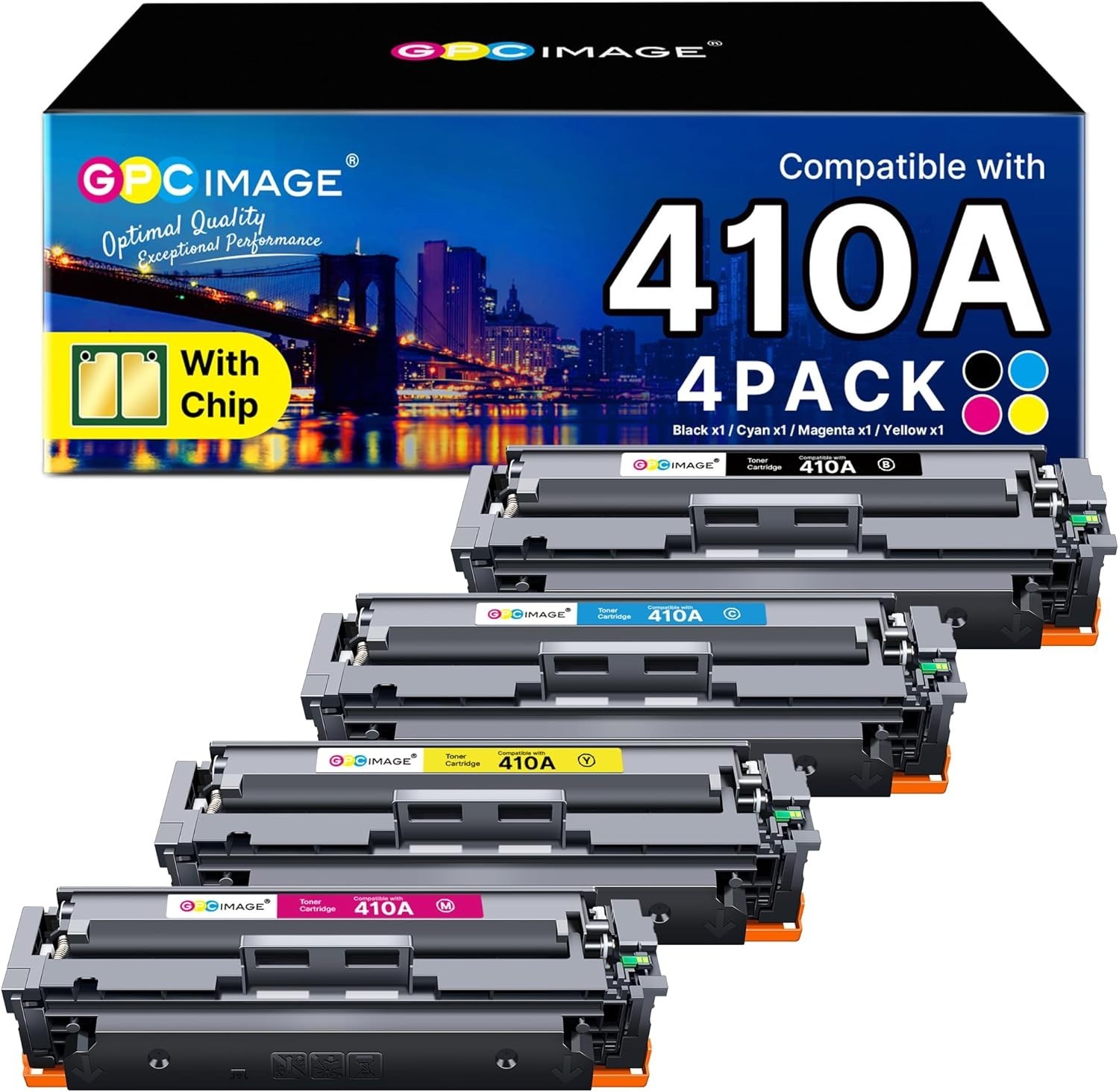 GPC Image Compatible Toner Cartridge Replacement for HP 410A CF410A CF411A