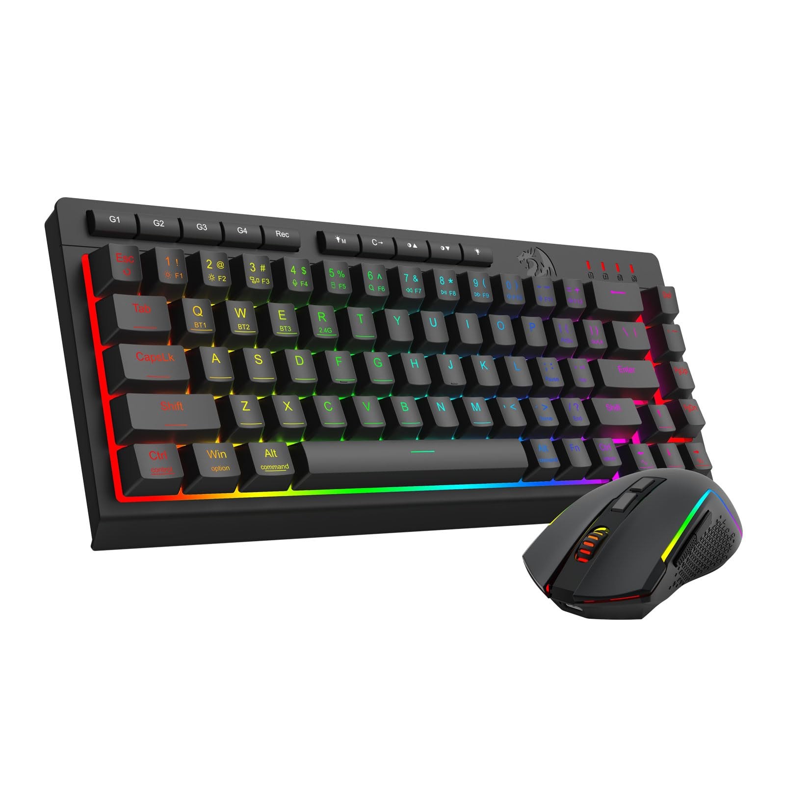 Redragon S155-RGB Wireless Gaming Keyboard Mouse Set 60% RGB