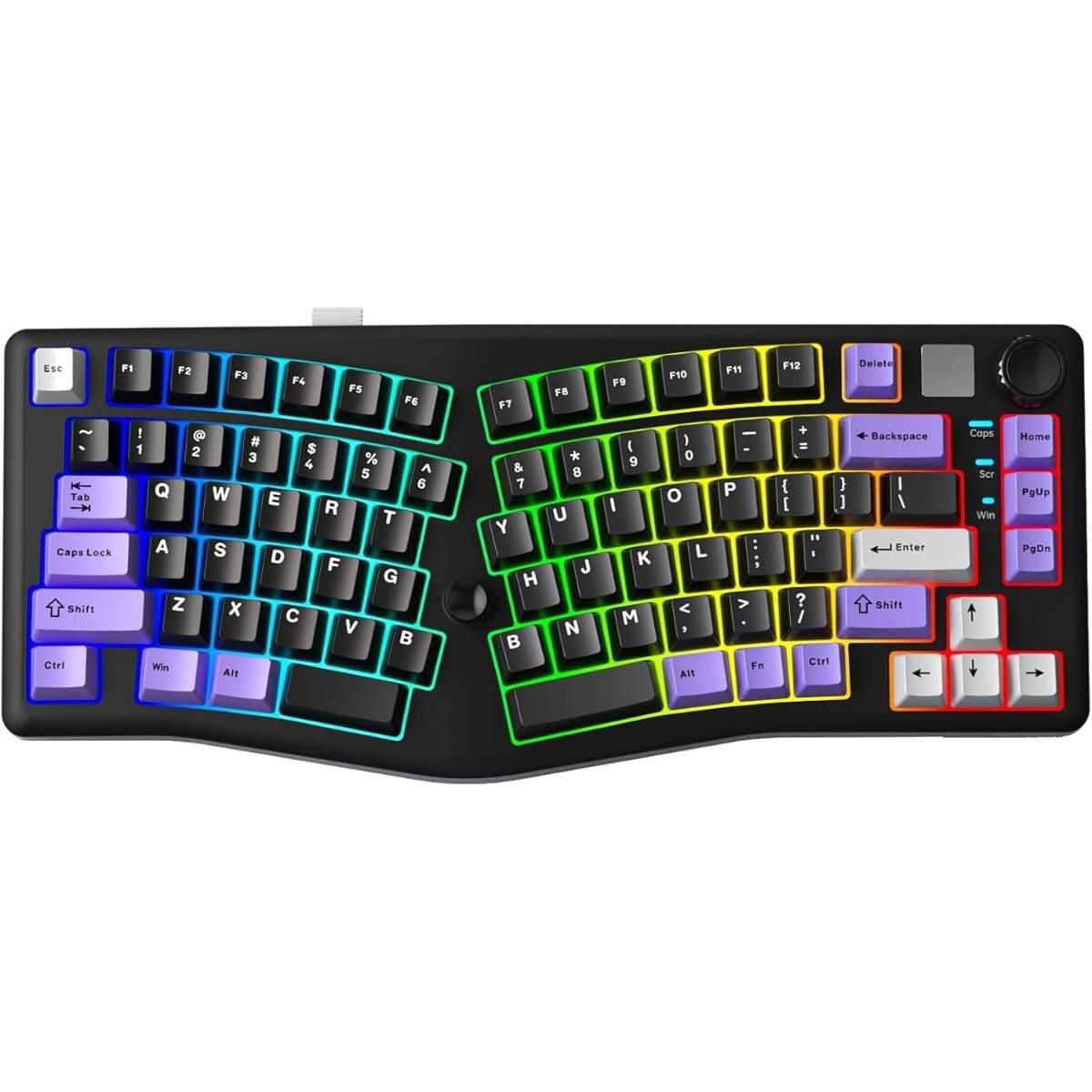 LEOBOG Alice A75 Non stick Wireless 83 Key bit Gaming Keyboard RGB Black, Purple