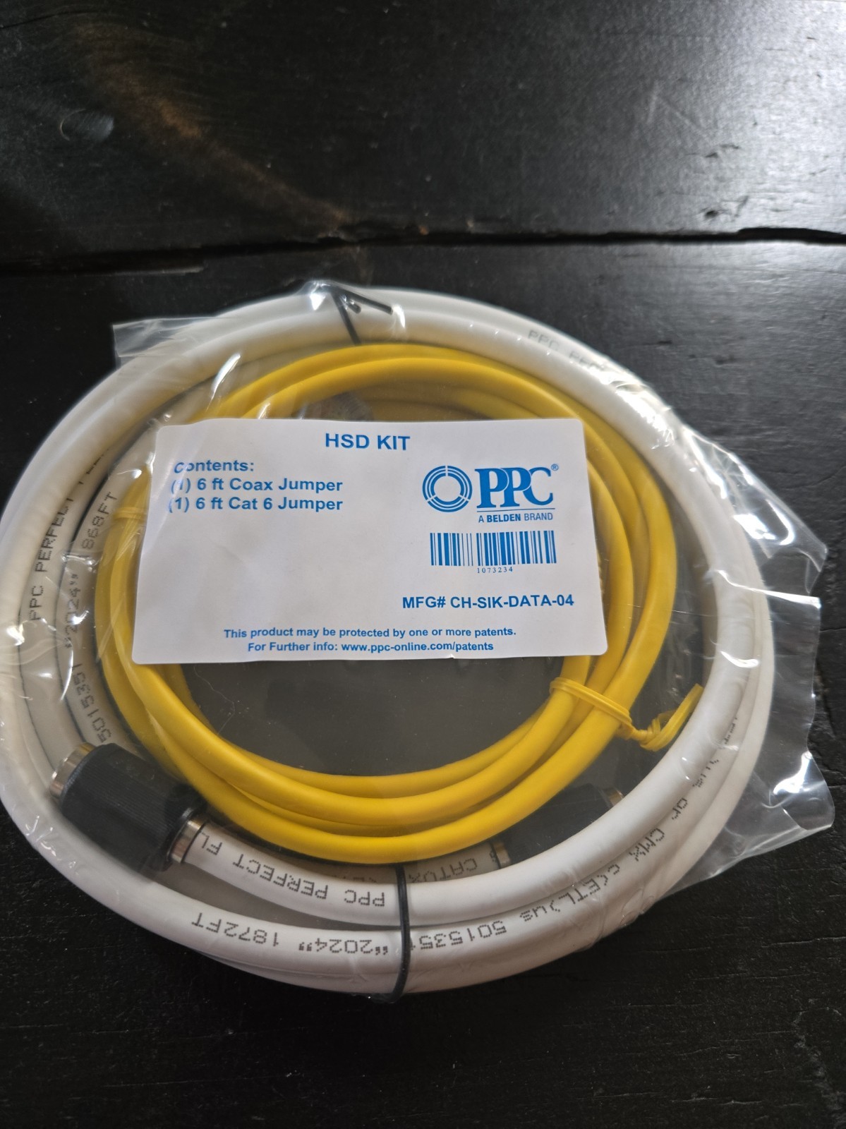 PPC Belden HSD Kit CH-SIK-DATA-04 NEW Sealed 6ft Cat6 Ethernet & 6ft Coax Cable