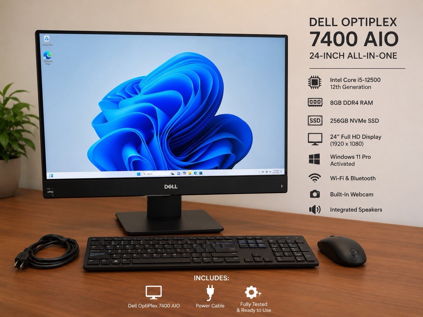 Dell OptiPlex 7400 AIO 24 I5-12500 8gb 256gb SSD W11 Pro