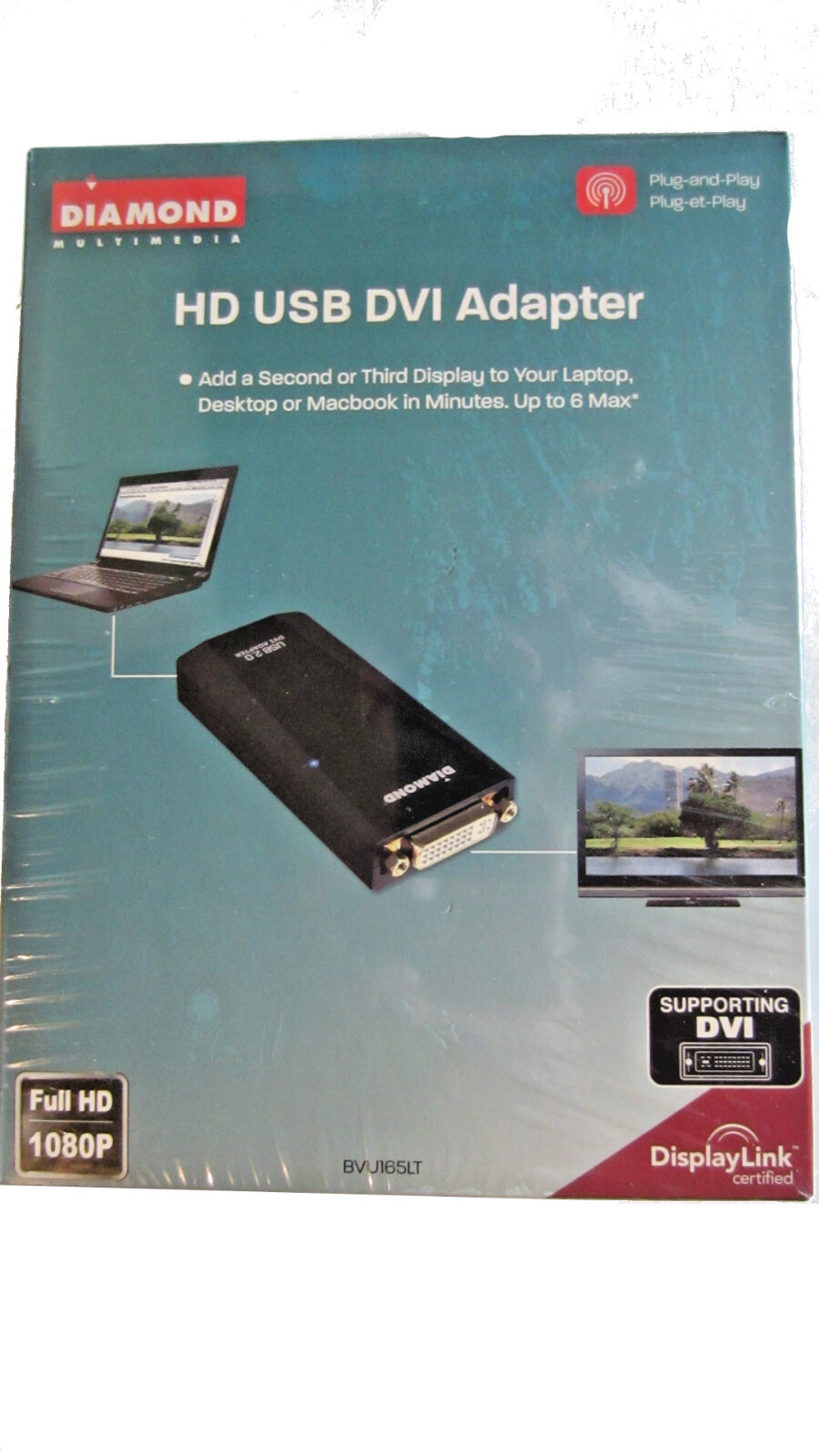 Diamond Multimedia BVU165LT HD USB DVI Adapter NEW