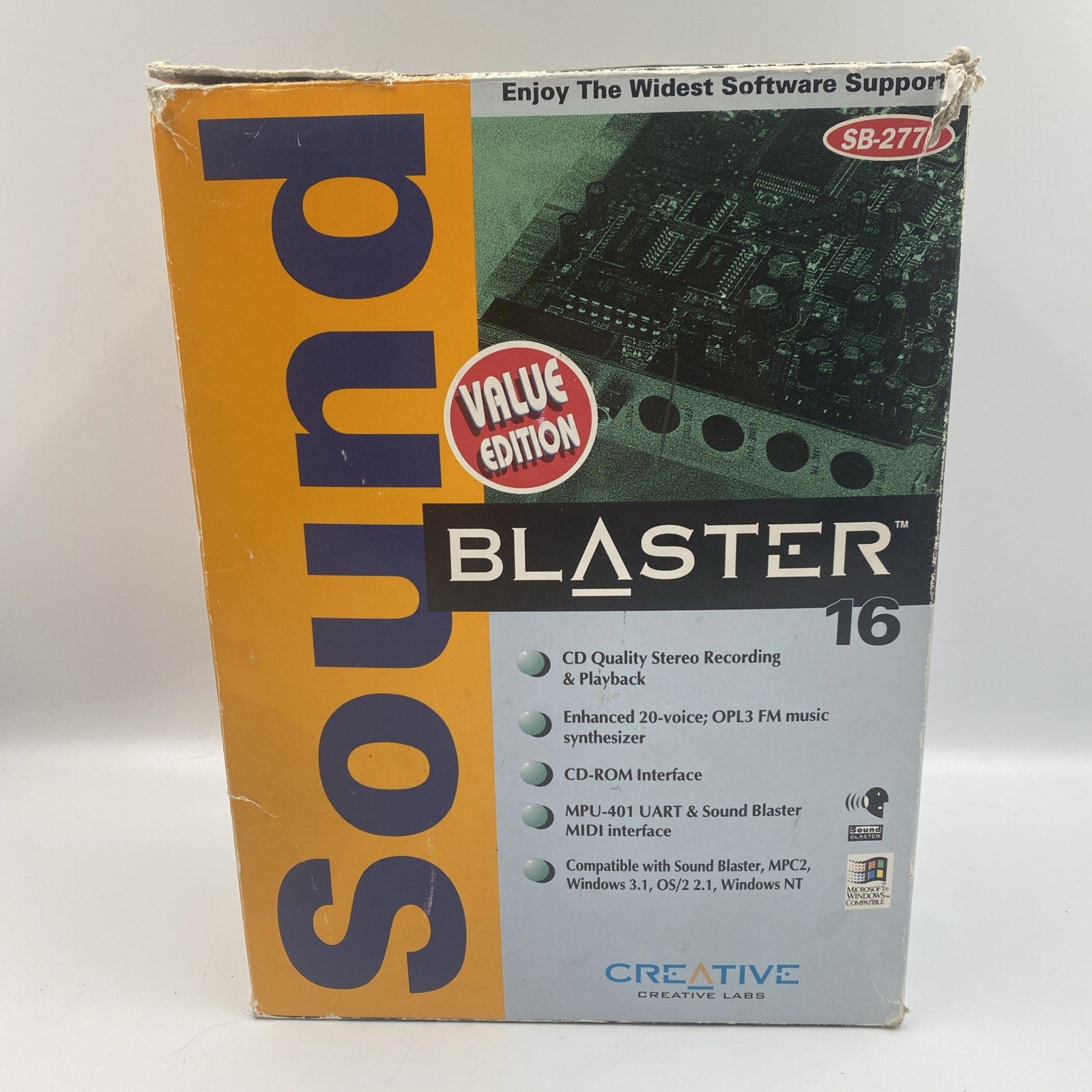 NEW Creative Labs Sound Blaster 16 Value Edition SB-2770 ISA Box Vintage