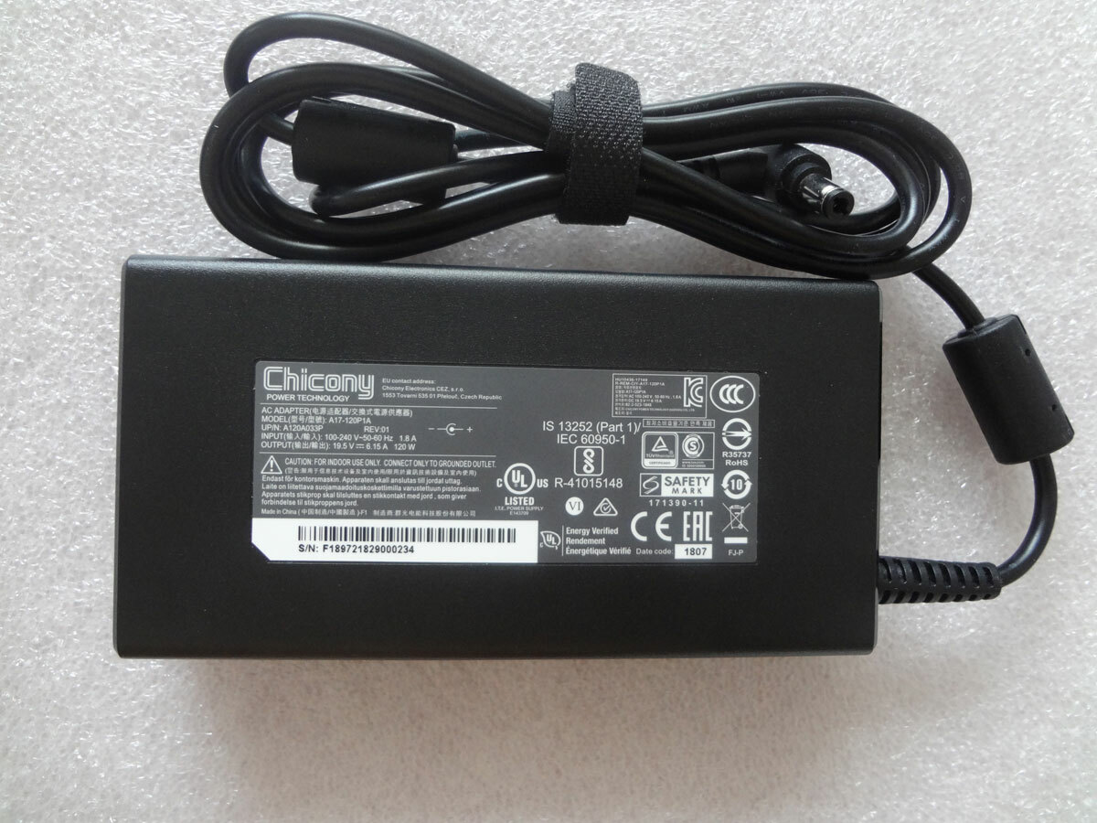 New Chicony 19.5V 6.15A 120W A17-120P1A For MSI PL60 7RD-013 Genuine AC Adapter