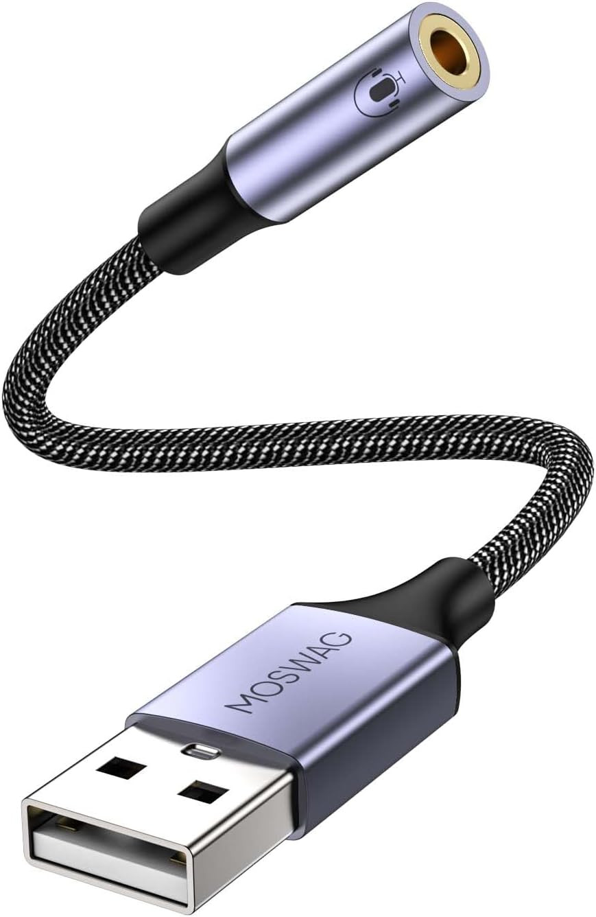 USB to 3.5Mm Jack Audio Adapter External Stereo Sound Card