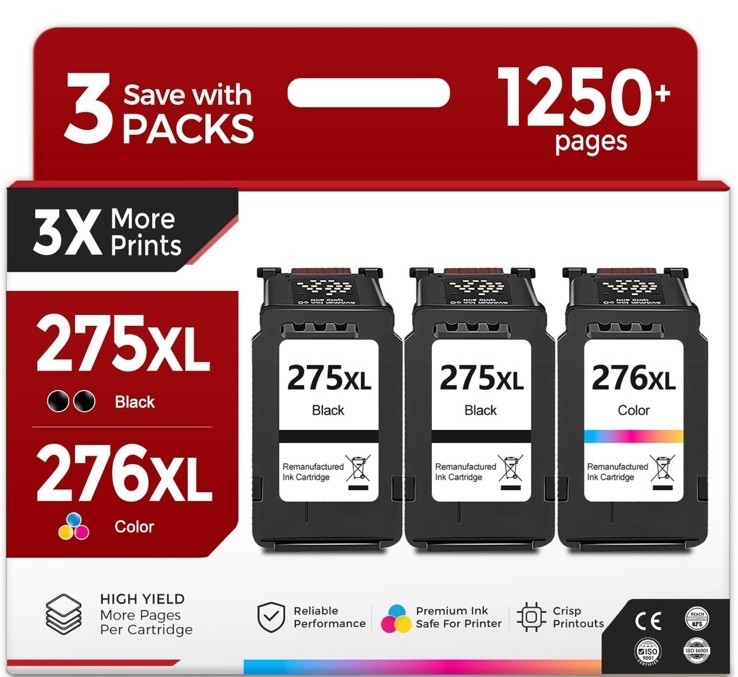 PG-275XL CL-276XL Ink Cartridge for Canon Pixma TS3722 TS3522 TR4722 TR4720 LOT