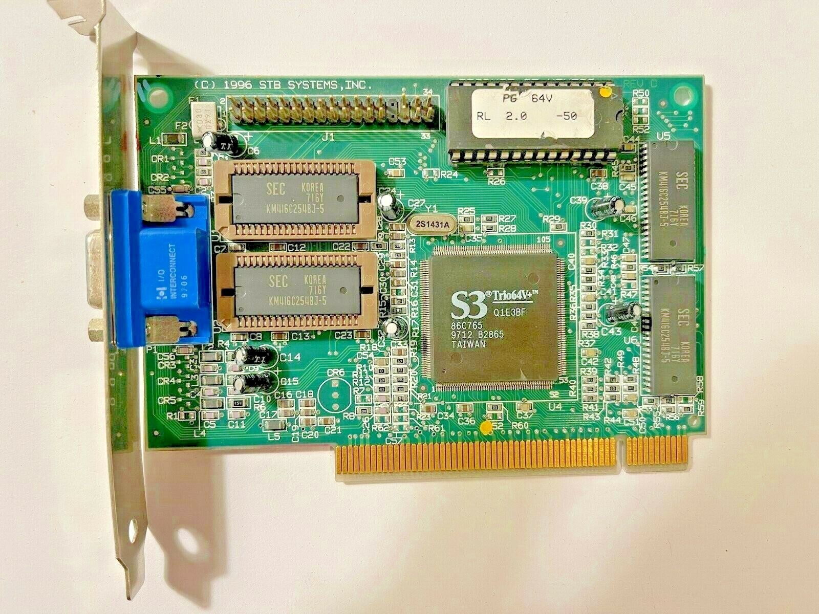 RARE VINTAGE 1997 STB SYSTEMS S3 TRIO64V+ POWERGRAPH PG64V PCI VGA CARD MXB2