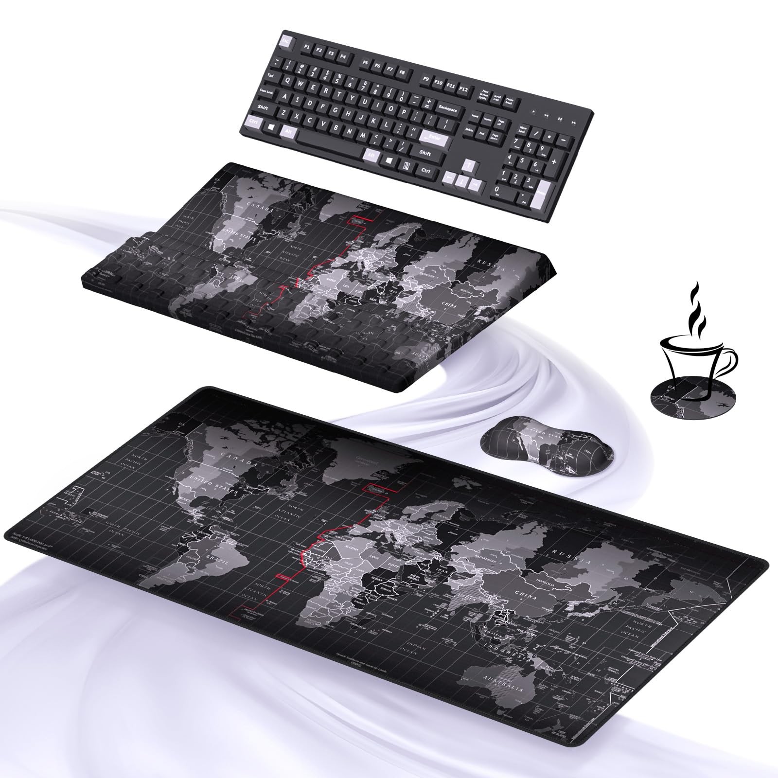 Best Ospelelf Ergonomic Mouse Pad and Keyboard Stand Wrist Rest Set with Large