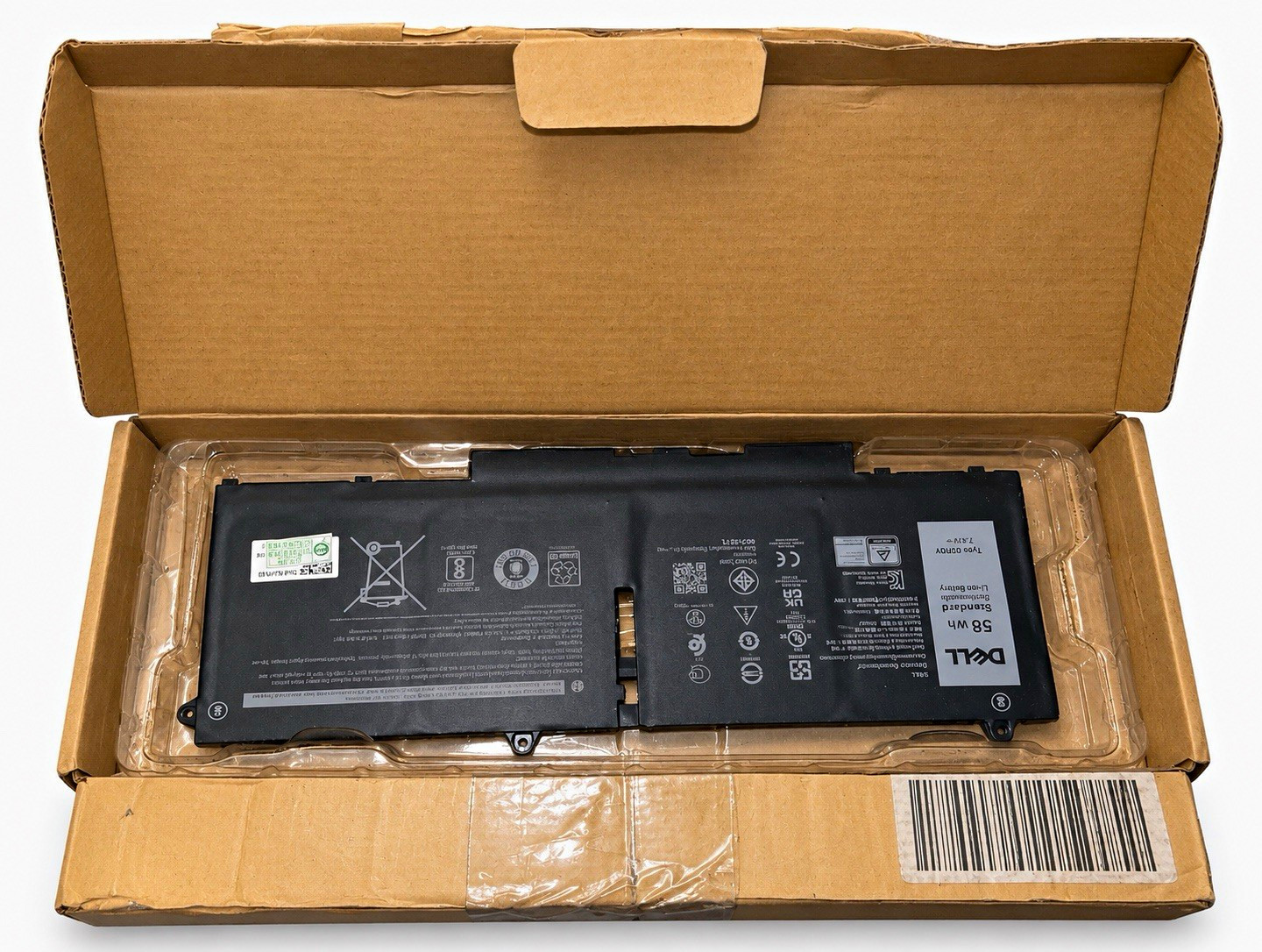 Dell 58Wh Li-Ion Internal Laptop Battery Pack, Black - Compatible w/ Dell