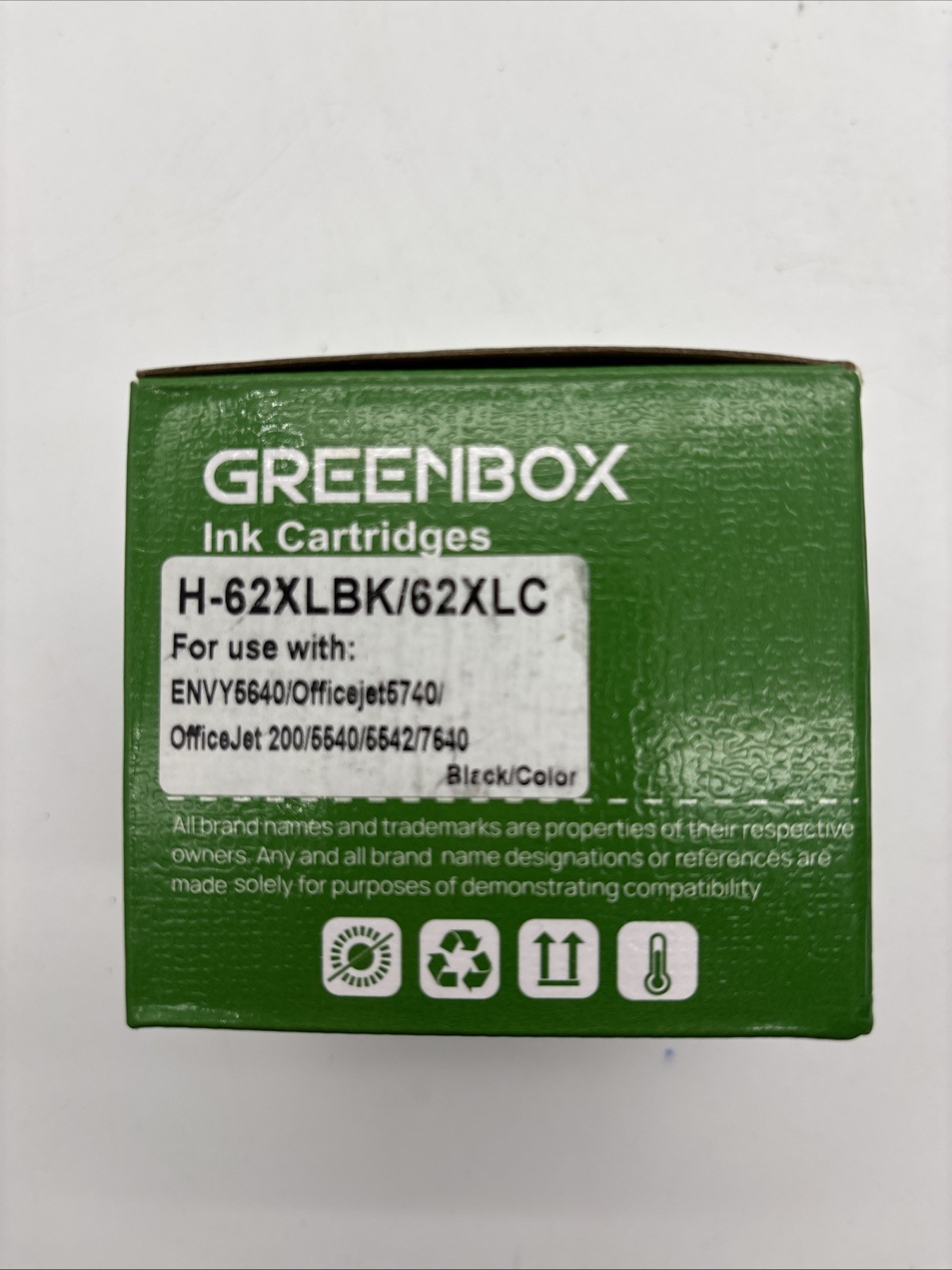 Greenbox Ink Cartridge New in Box H-62XLB Black & 62XLC Color, See Pic Of Labels