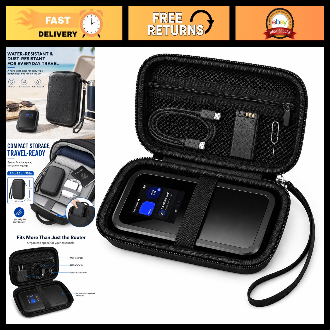 Travel Router Case for 5G Mobile Hotspot, Portable Protective Sleeve, M7 Compati