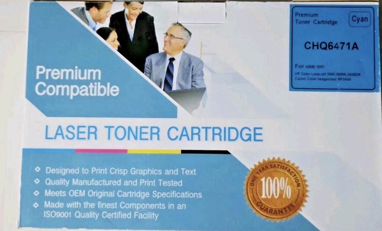 Premium Compatible Laser Toner Cartridge Cyan CHQ6471A - HP CANON