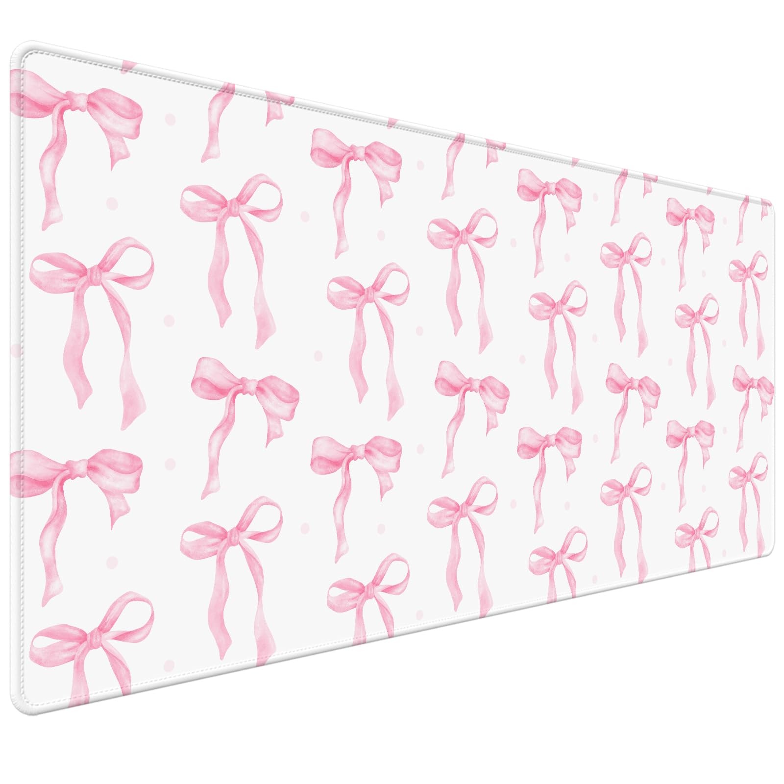Pink Bow Desk Mat 35.4x15.7 Inch, Large Extended Mouse Pad with Coquette Bow ...