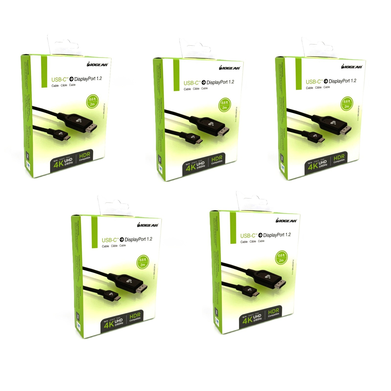NEW Lot 5 IOGEAR USB-C Thunderbolt 3 to DisplayPort 1.2 4K HDR 2M G2LU3CDP12