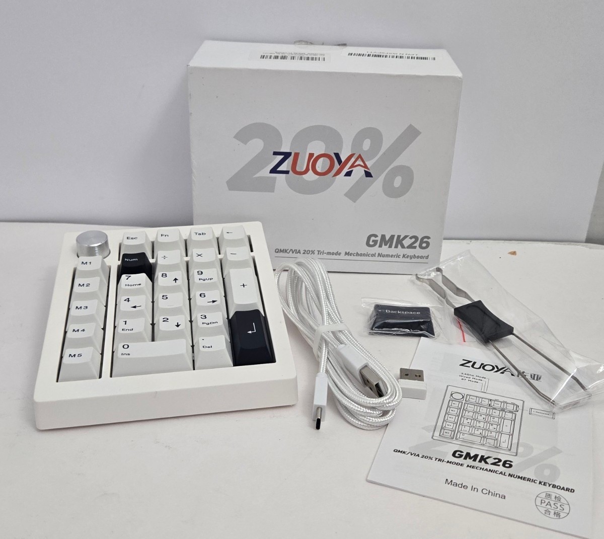 Zuoya GMK26 Mechanical Numeric Keyboard QMK/VIA Programmable BT5.0 2.4GHz Type-C