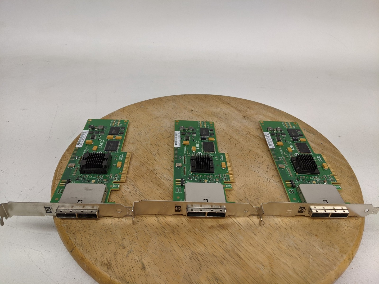 Lot of 3 HP LSI SAS3801E-HP PCIe SAS Host Bus Adapters 488901-001