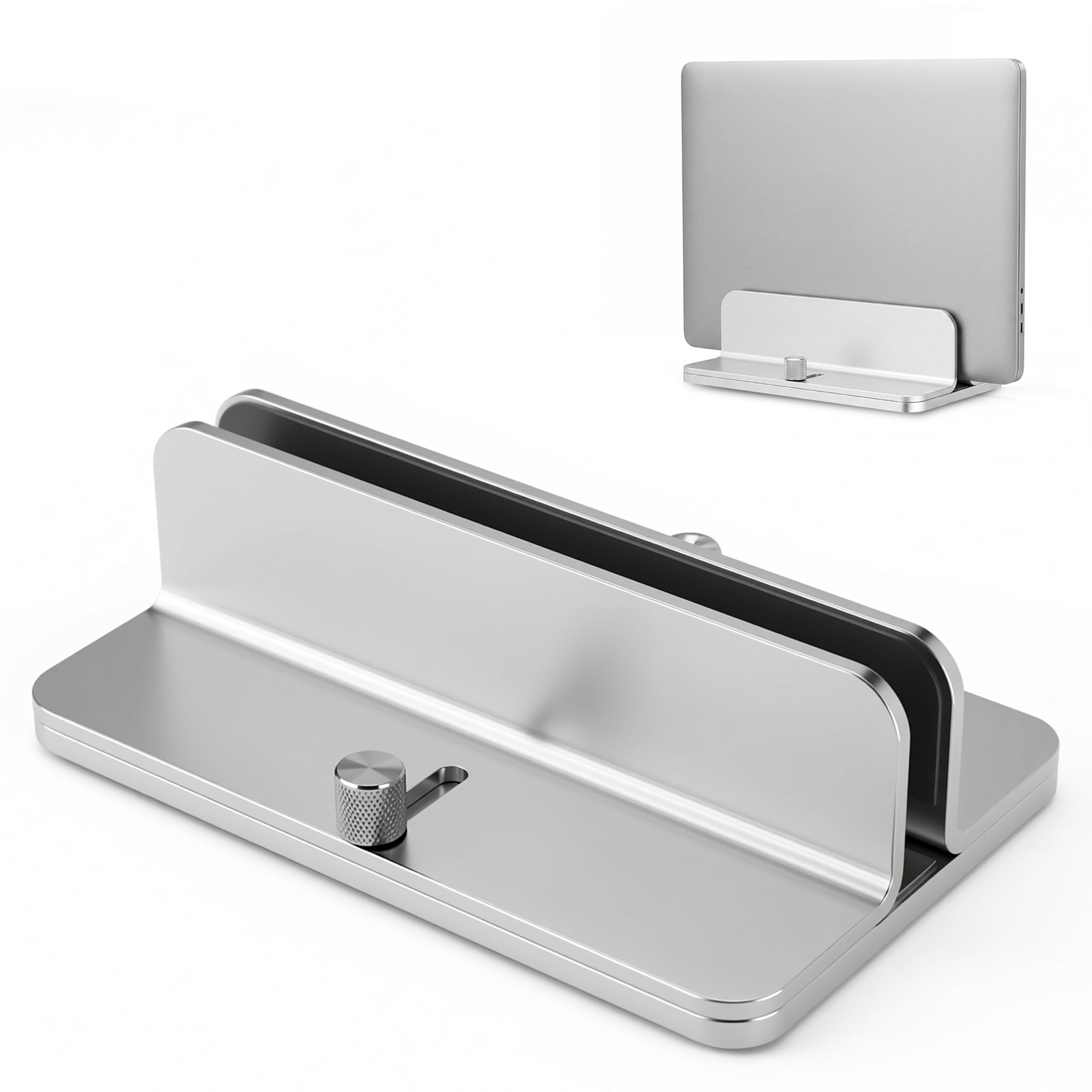 Aluminum Vertical Laptop Stand Holder, Adjustable Dock for MacBook