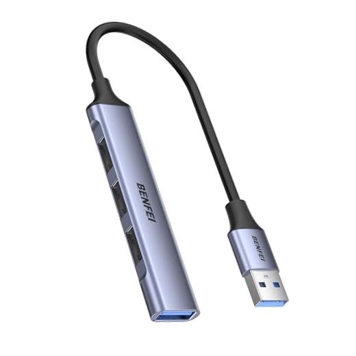 4-Port USB Hub: 1x 10Gbps USB 3.2 + 3X USB 2.0- for Mouse, Keyboard, Flash