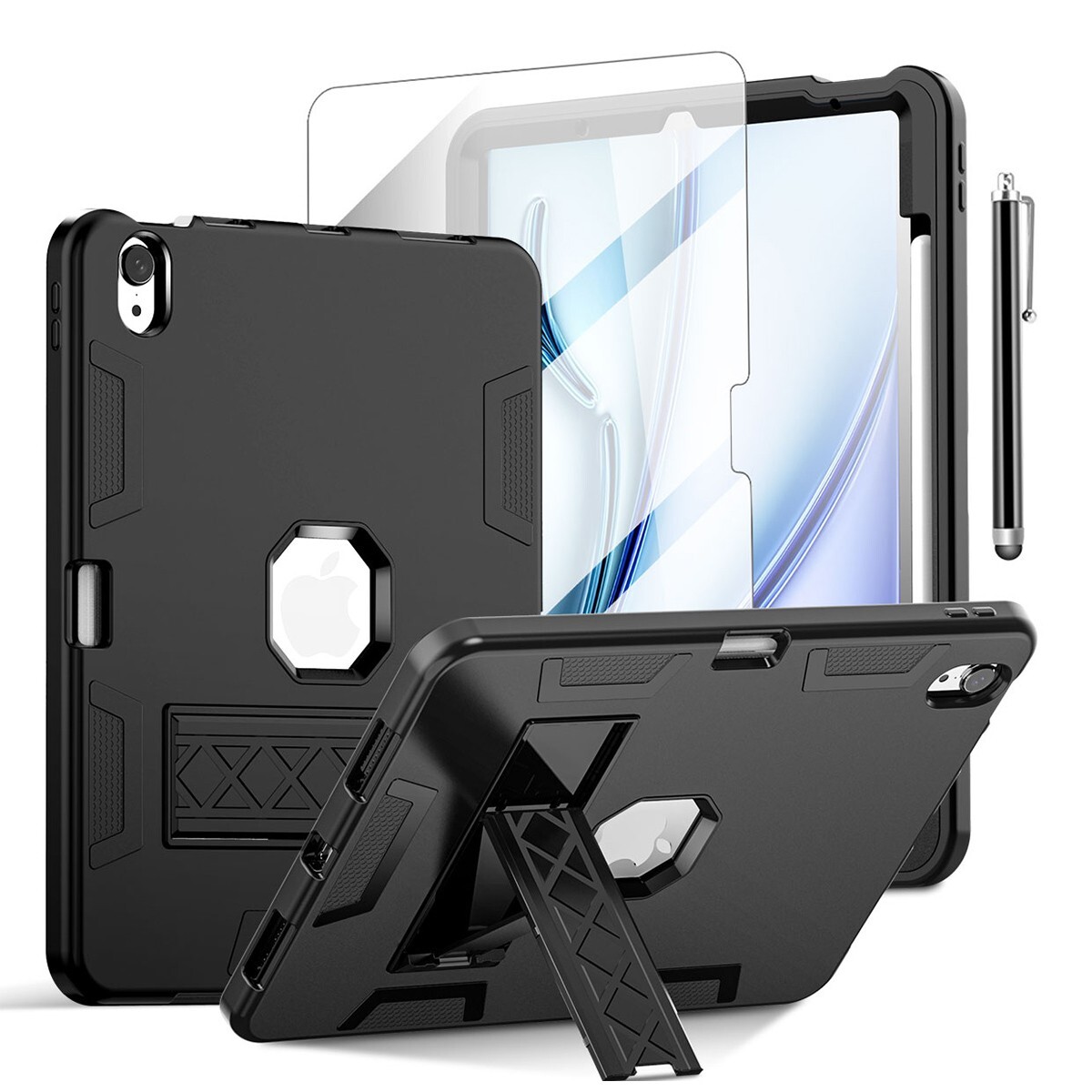 For iPad Air M3/M2 Air 5th/4th Gen Case Rugged Shockproof Heavy Duty Stand Cover