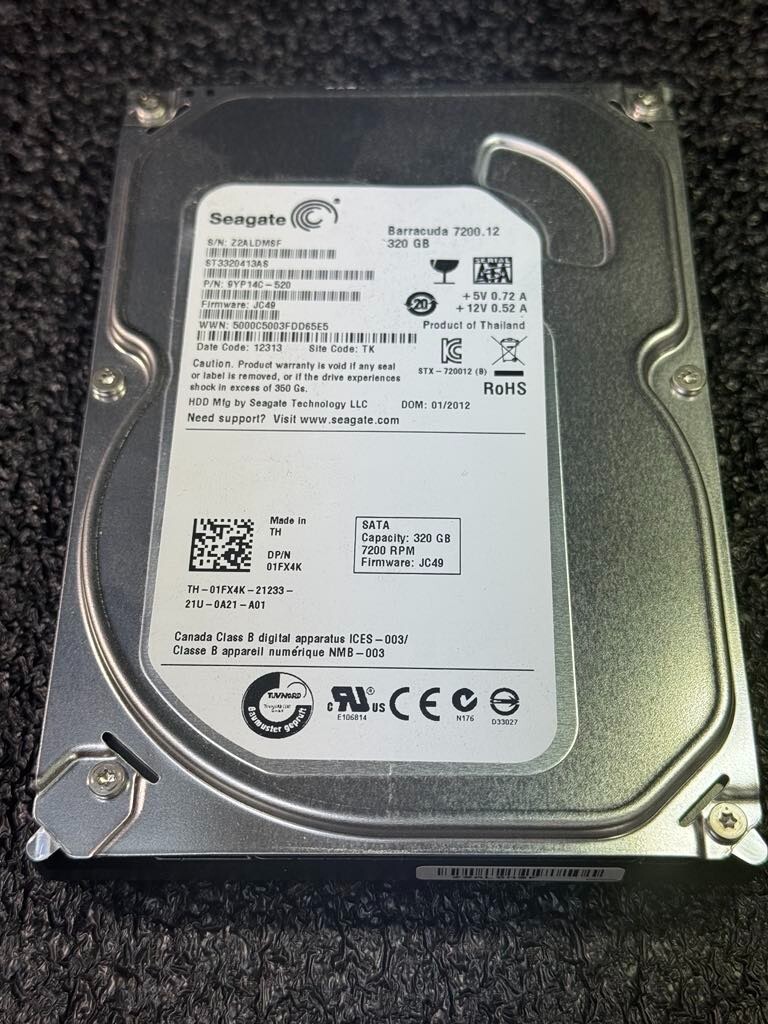 Dell 1FX4K ST3320413AS 9YP14C-520 320GB 7.2K RPM FW JC49 DC 12313 SATA 3.5" HDD