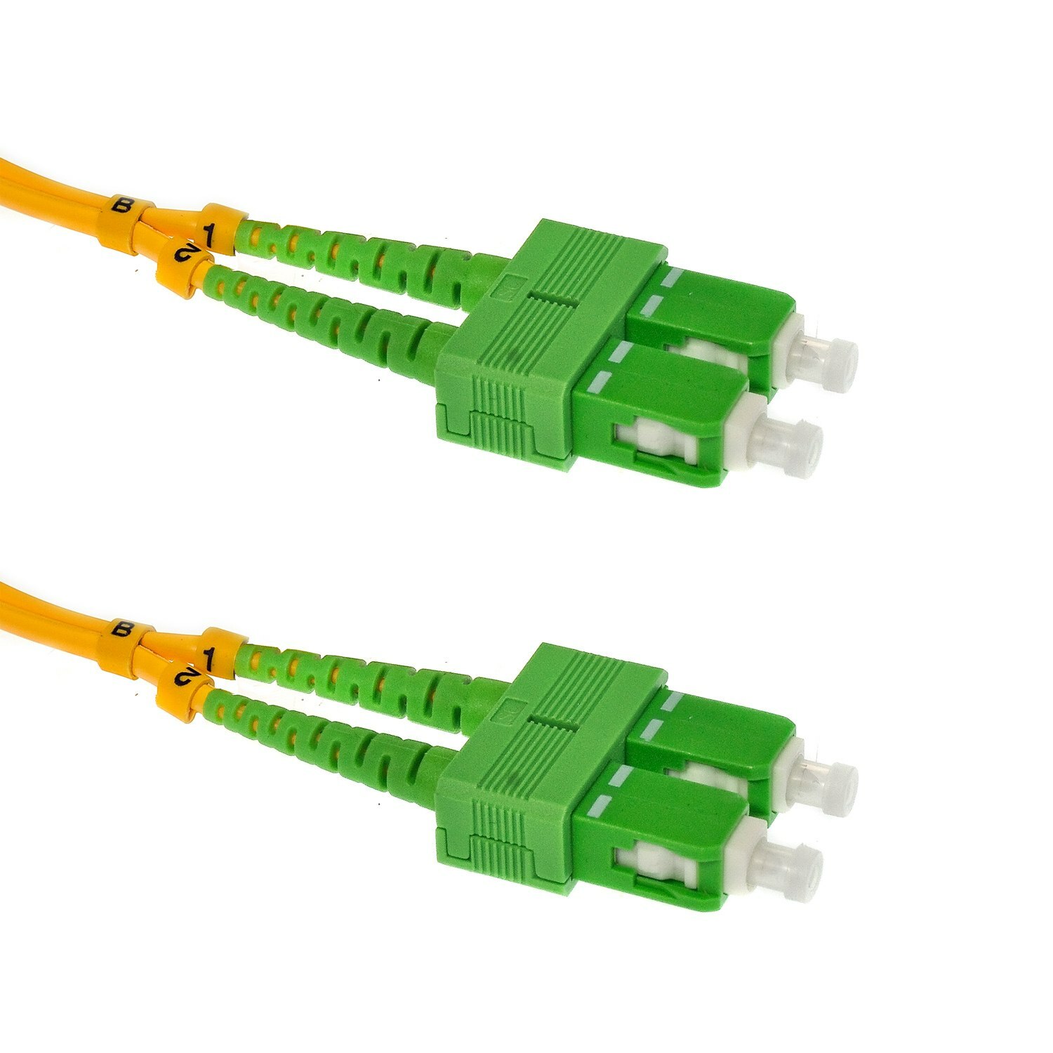 20 PACK LOT 1m SC(APC)-SC(APC) Duplex 9/125 OS2 Singlemode Fiber Yellow OFNR 3FT