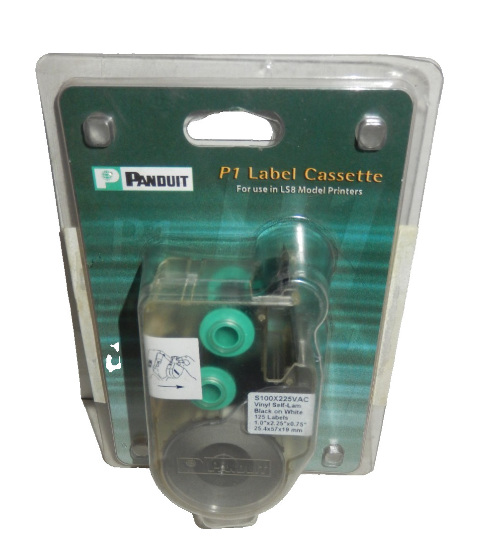 Panduit P1 Label Cassette S100X225VAC 125 Labels For LS8 LS8E LS8EQ Printers