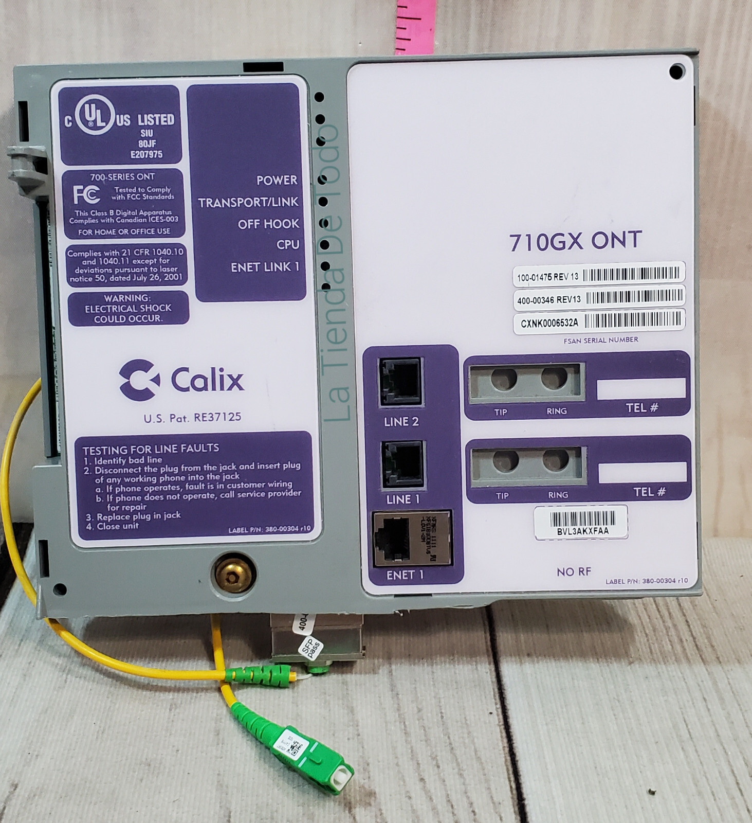 FIBER OPTICAL OPTIC NETWORK TERMINAL FITS CALIX 710GX ONT SYSTEMS READ