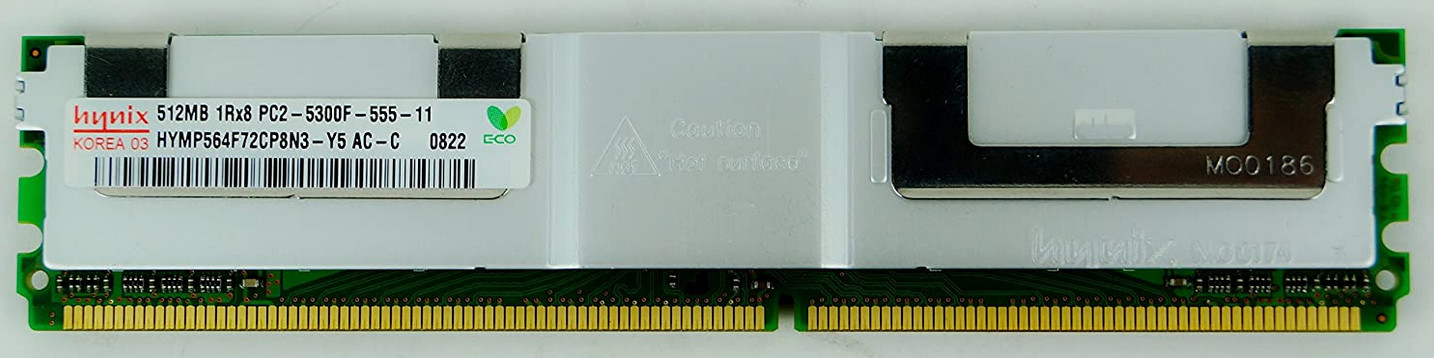 Hynix 512MB 4Rx8 PC2-5300F-555-11 HYMP564F72CP8N3-Y5 Lot of 4