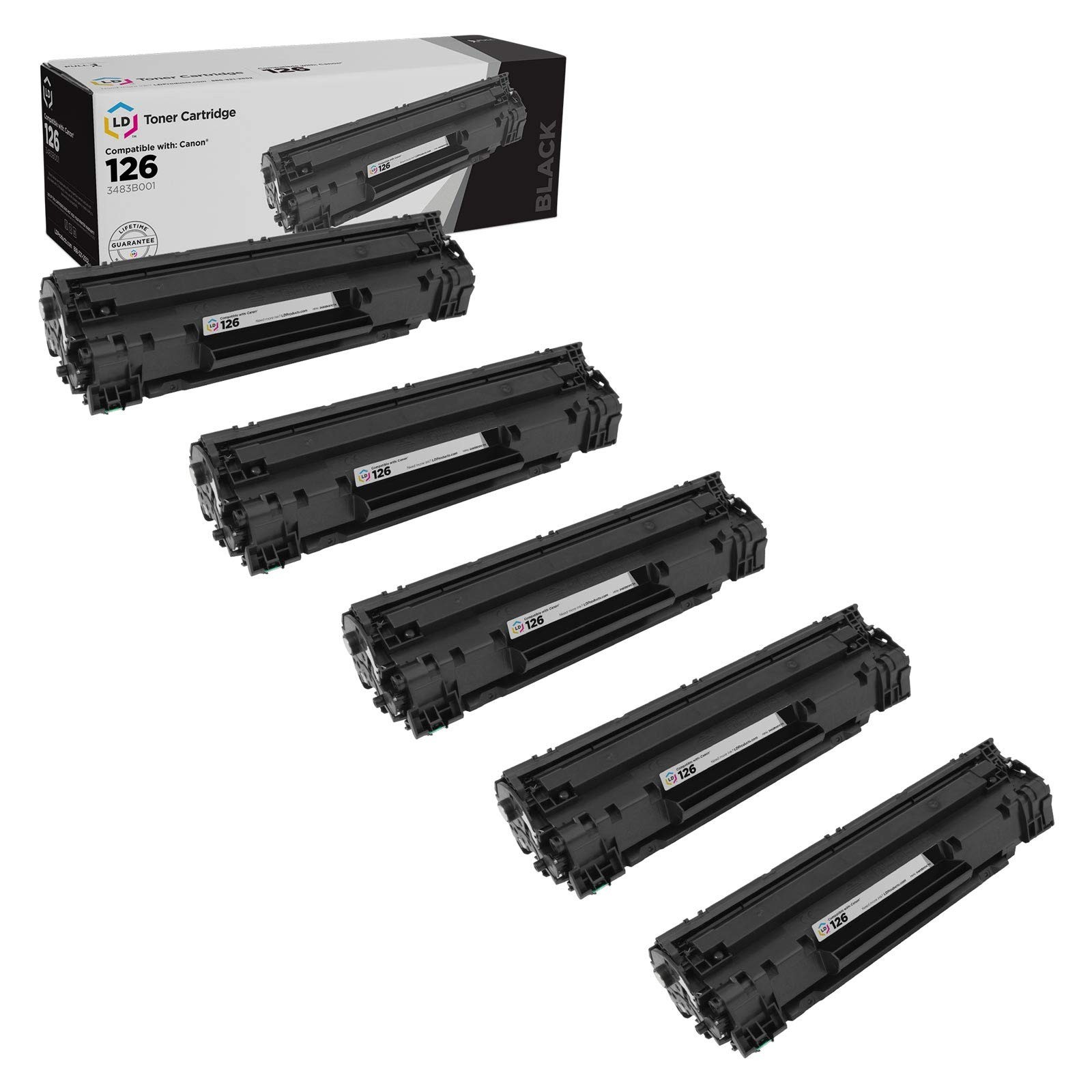 LD 5PK Replacement Canon 126 CRG126 Black Toner ImageClass LBP6200d LBP6230dw