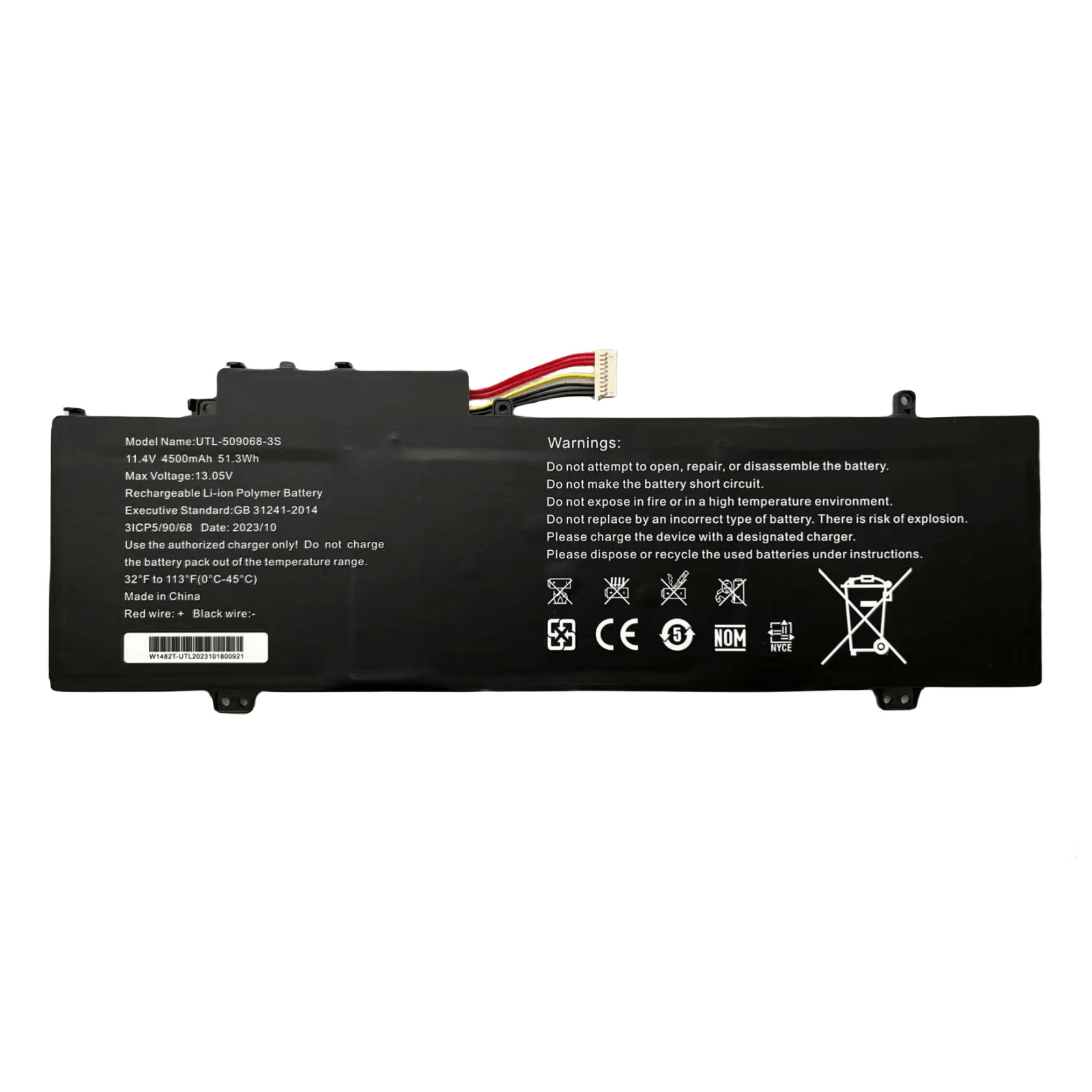 New Genuine UTL-509068-3S Battery For Gateway GWTN141-10BK GWTN141-4 GWTN156-5BL