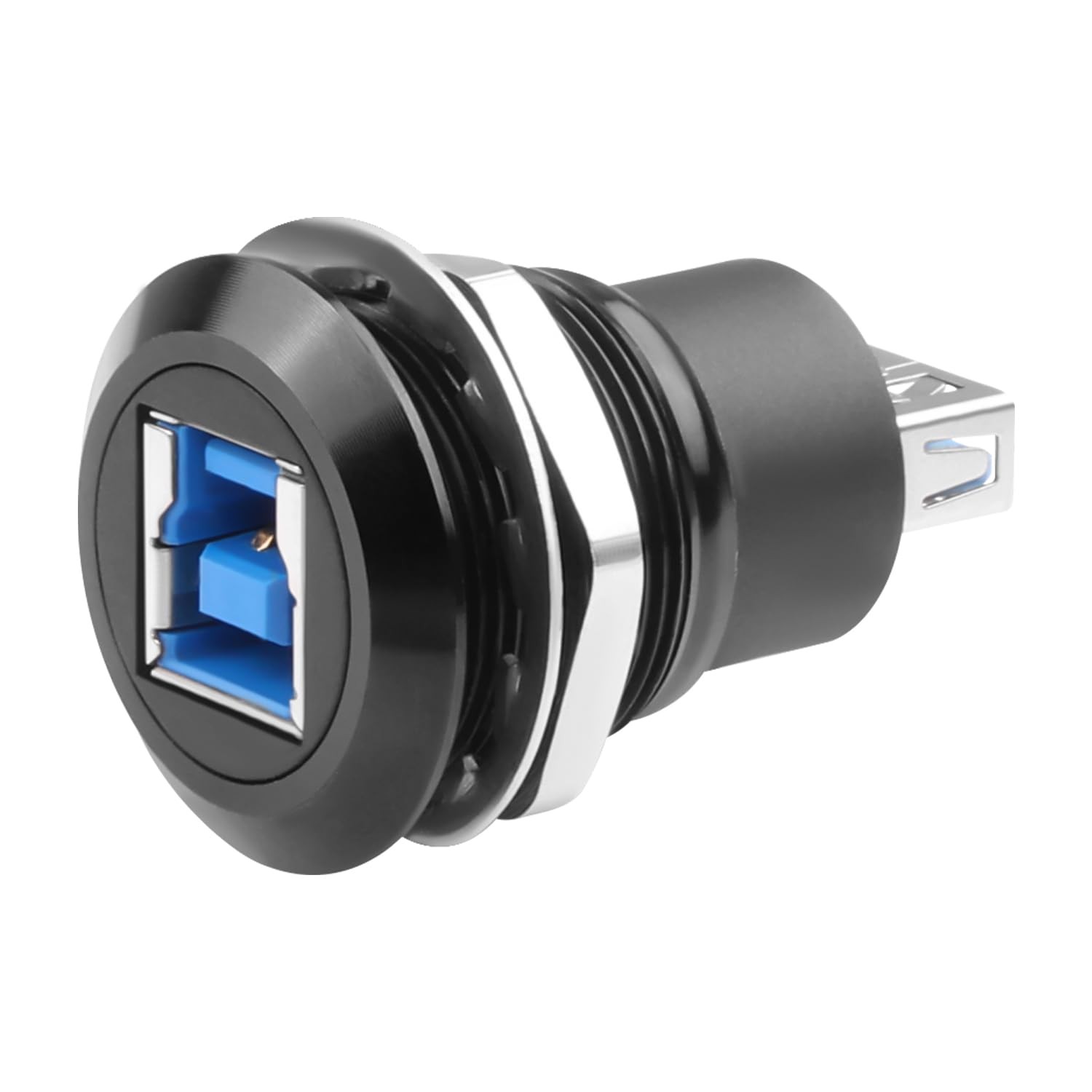 USB3.0 B to A Threaded Fixed Printer Adapter 5Gbps Panel Mount SuperSpeed