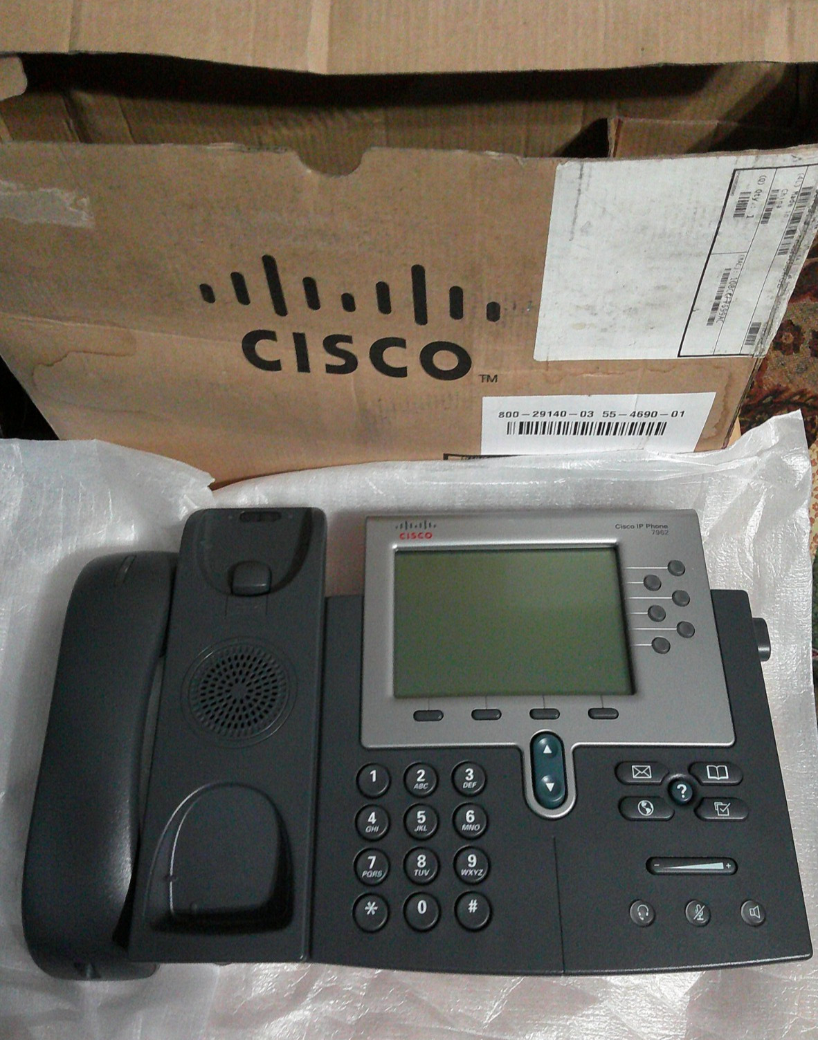CISCO CP-7962G Business Office Phone - Base, Stand, & Handset (NO CORDS)