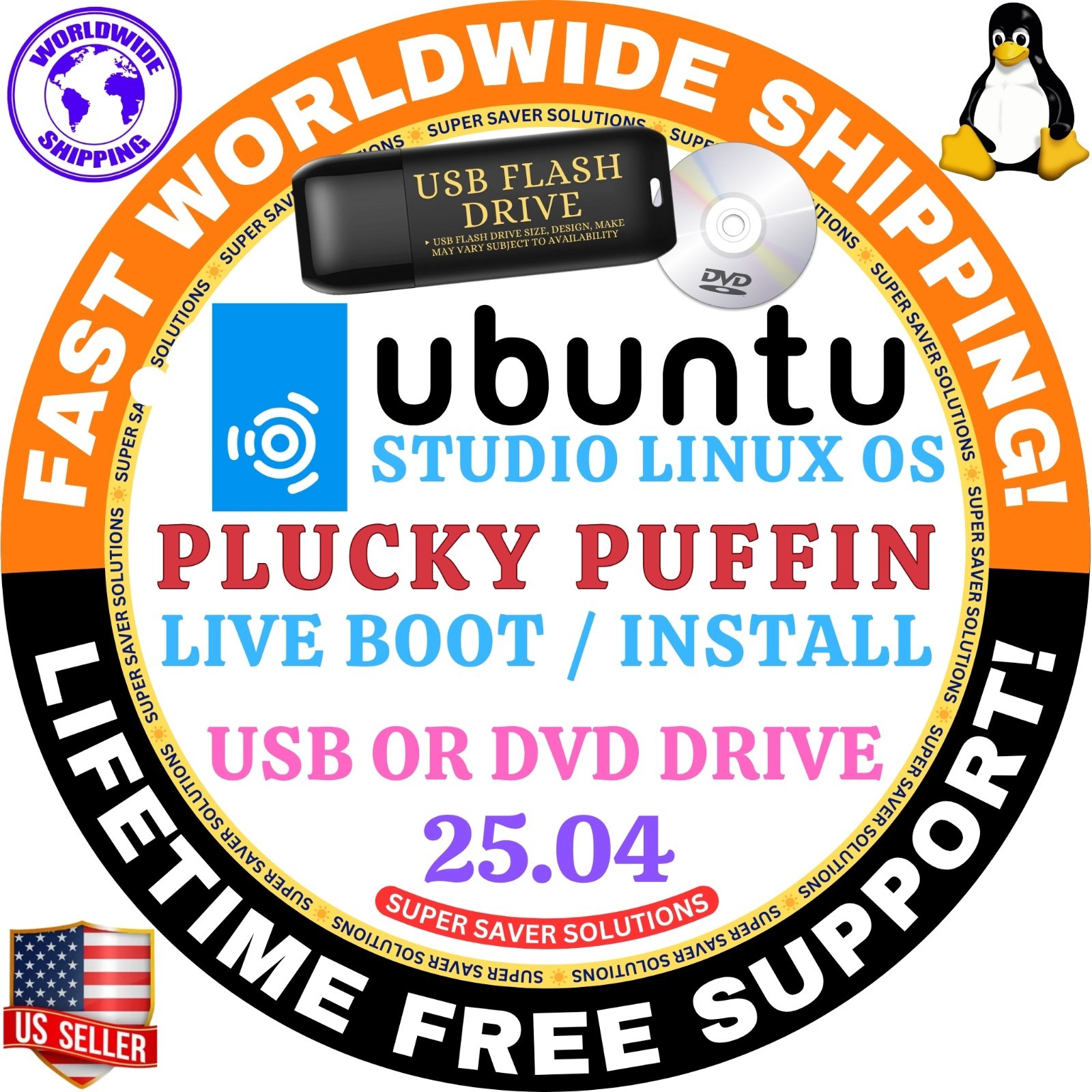 UBUNTU STUDIO LINUX OS - ALL VERSIONS - USB / DVD AMD64 / MAC & PC