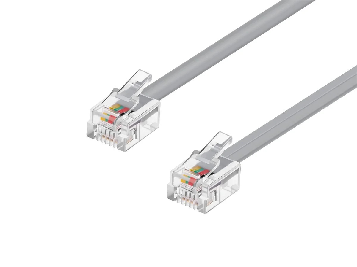 Monoprice Phone Cable, RJ11 (6P4C), Straight for Data - 7ft