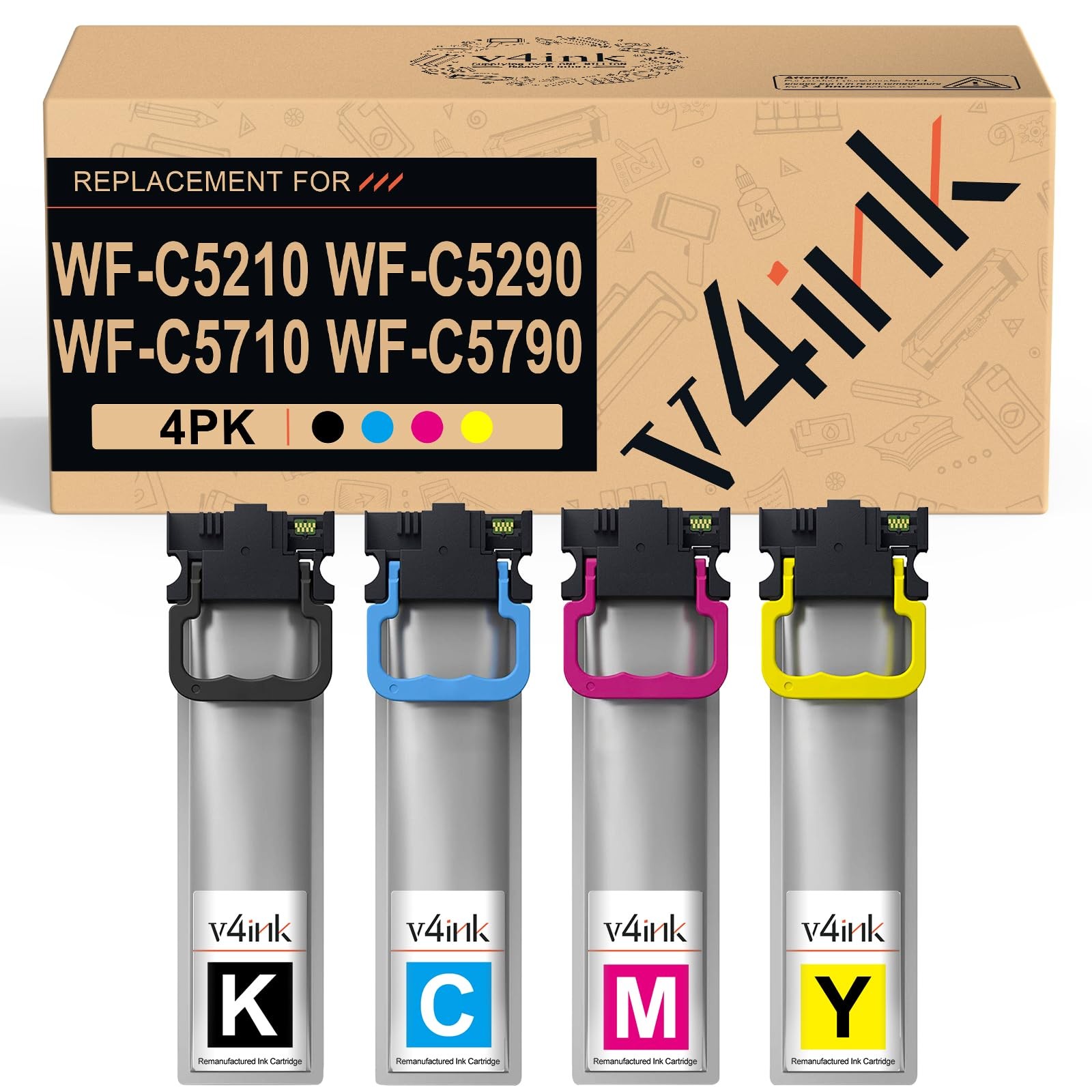 Ink Cartridges Replacement for WF-C5290 WF-C5210 WF-C5710