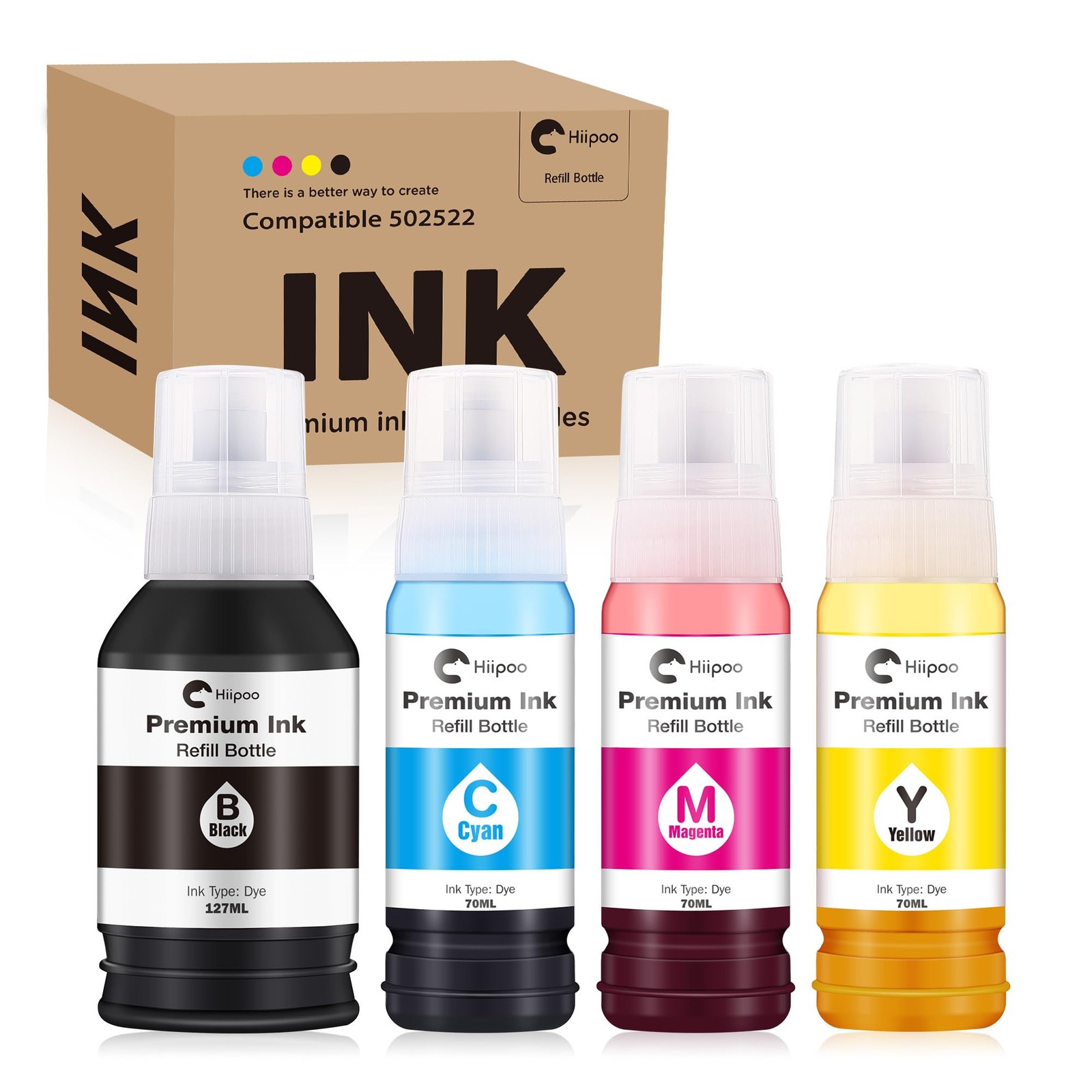 Compatible 502 T502 Refill Ink Bottles For EcoTank ET2750 ET2850 Set