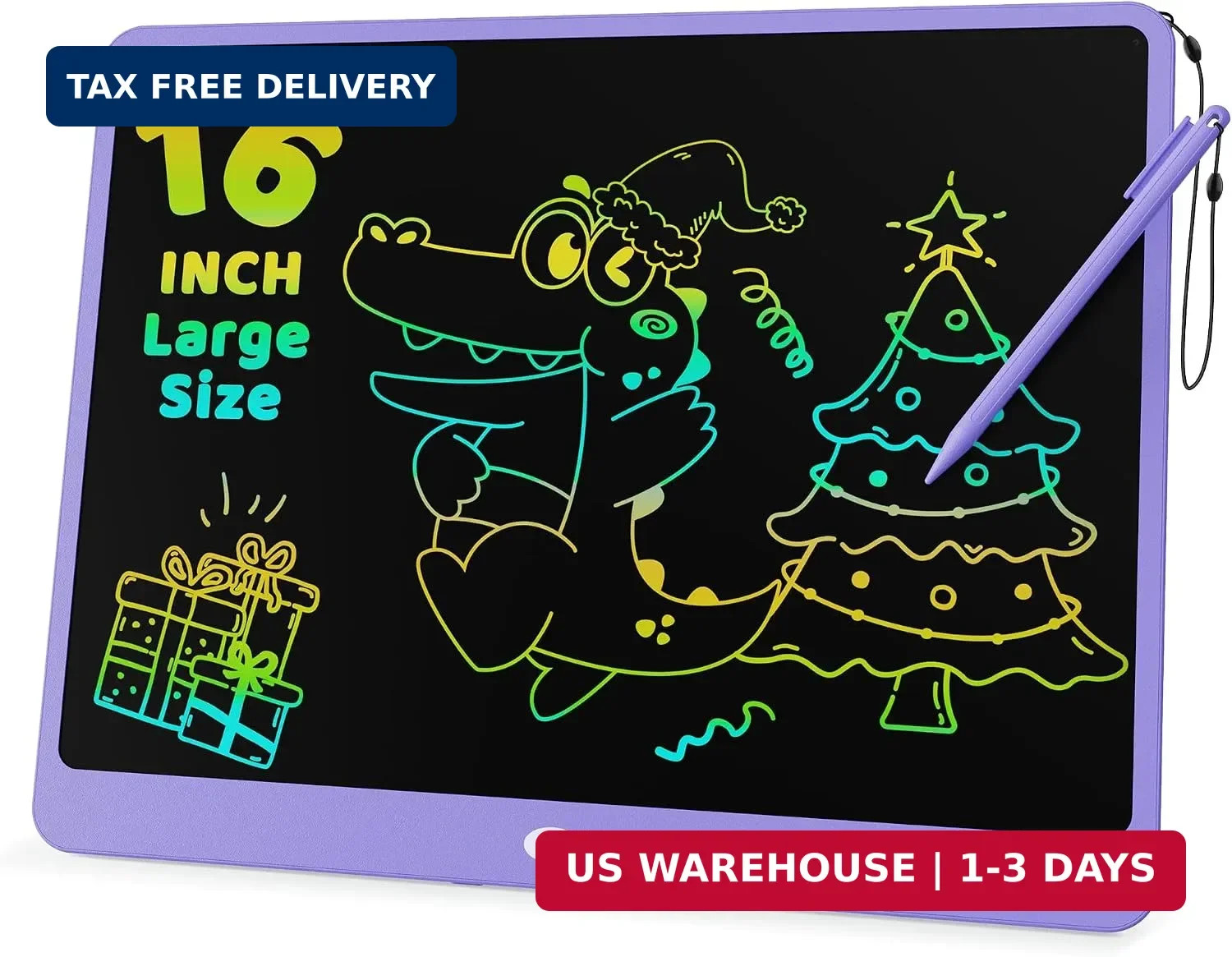 LCD Writing Tablet for Kids 16 Inch Colorful Doodle Board, Electronic Drawing Ta