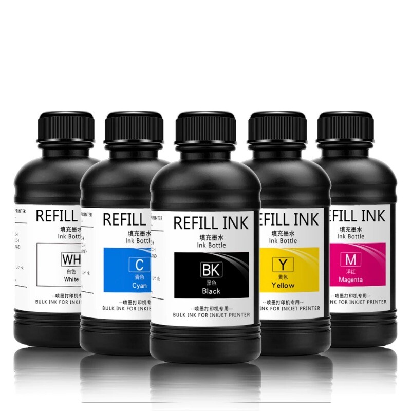 5* 250ML/Bottle LED UV Ink For Epson DX5 DX7 Printhead R1900 R2000 R1800 R1390