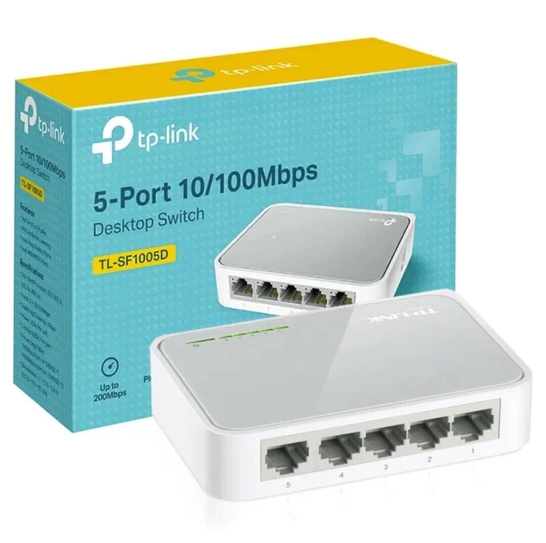 NEW TP-Link 5-Port 10/100Mbps FAST ETHERNET DESKTOP SWITCH TL-SF1005D 