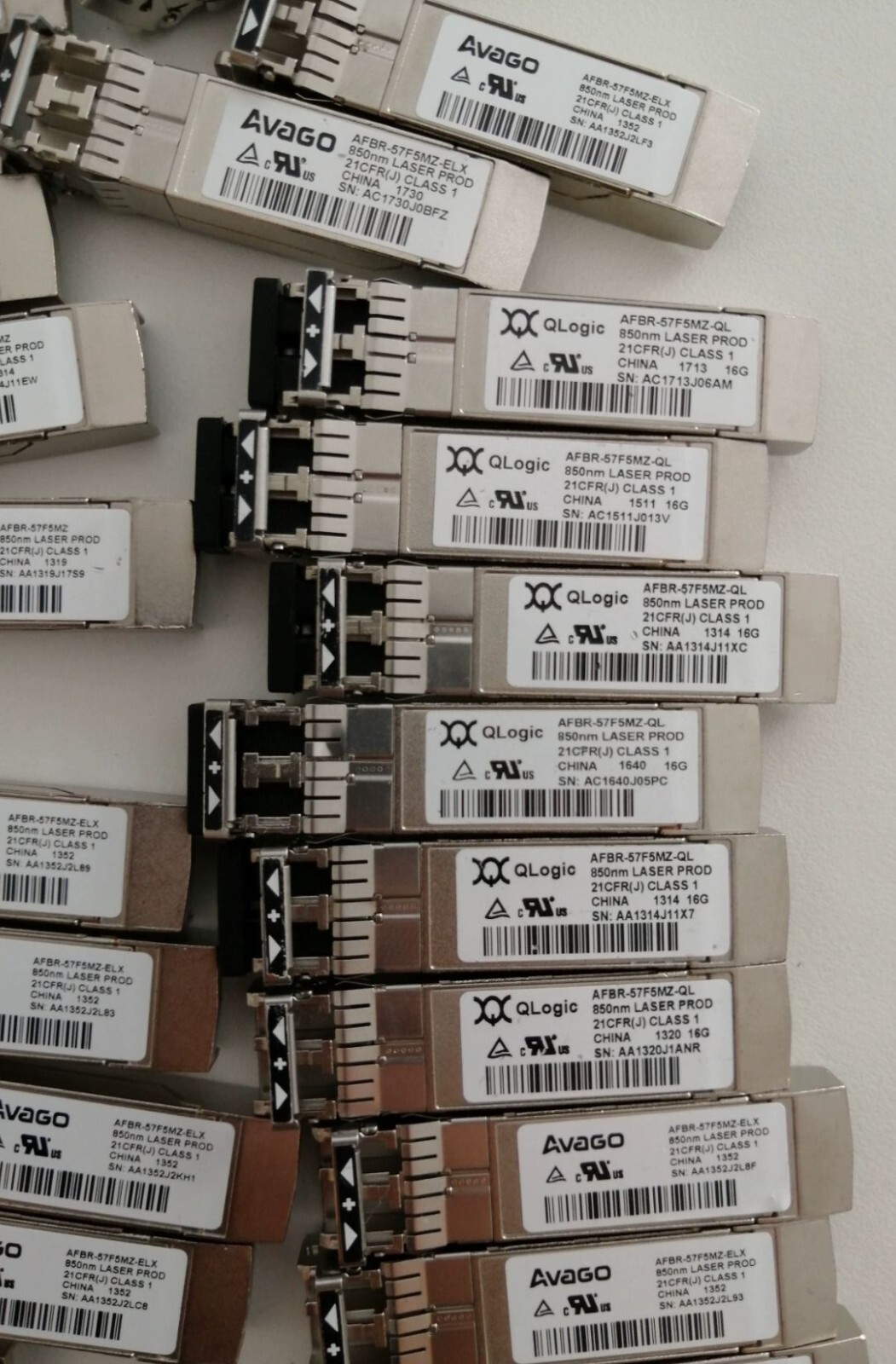 10PCS Qlogic Avago AFBR-57F5MZ-QL 16Gbps 850NM Fibre Channel SFP+ Transceiver