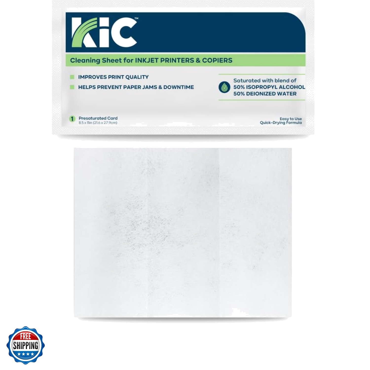 KICTeam - Cleaning Sheets for Inkjet Printers & Copiers 5 Sheets - Presaturat...
