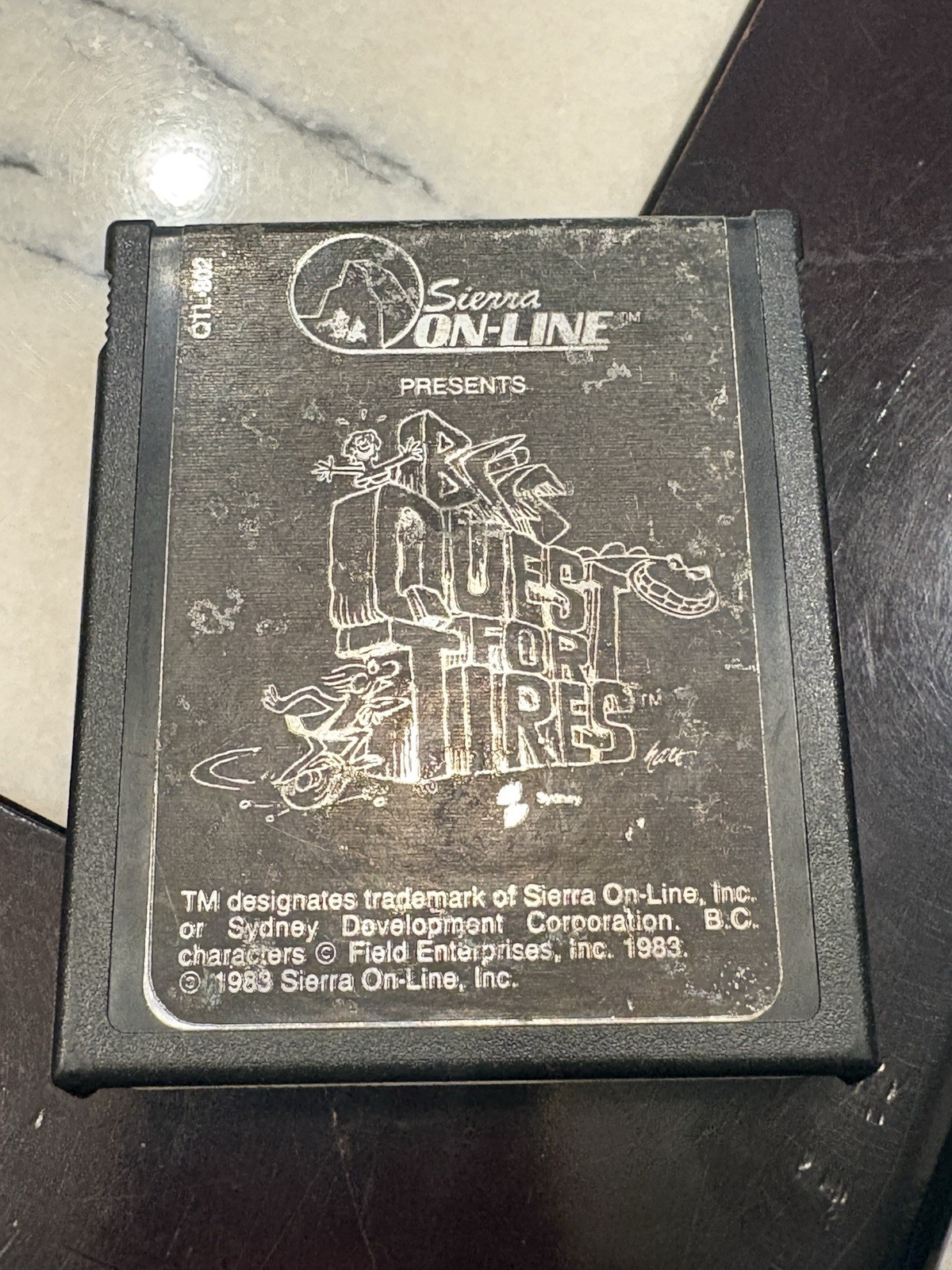 BCs Quest For Tires Video Game Cartridge for the Commodore 64 / 64C / 128 / 128D
