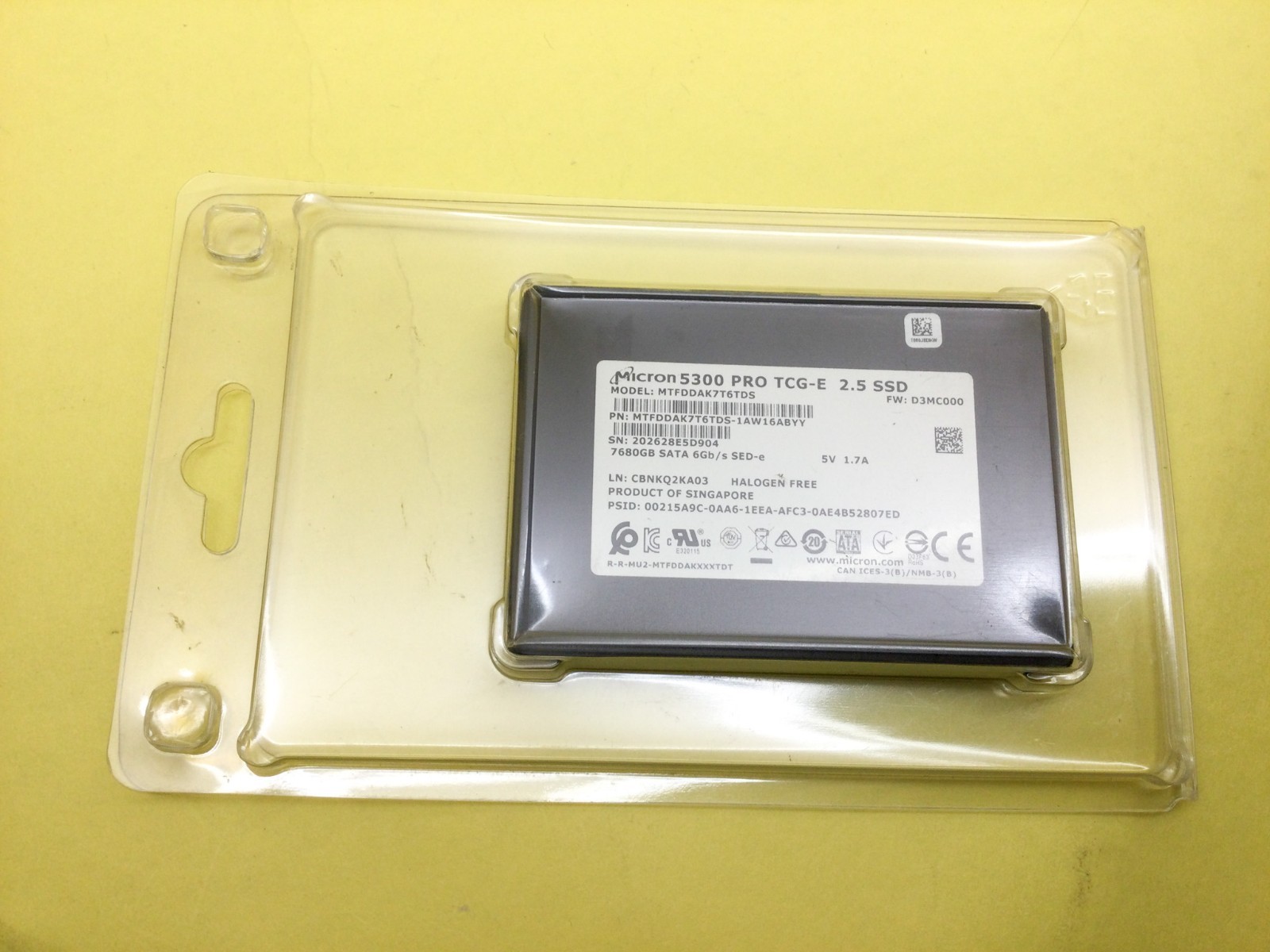 Micron 5300 PRO 7.68TB SATA 6Gb/s 2.5" 7680GB SSD MTFDDAK7T6TDS New