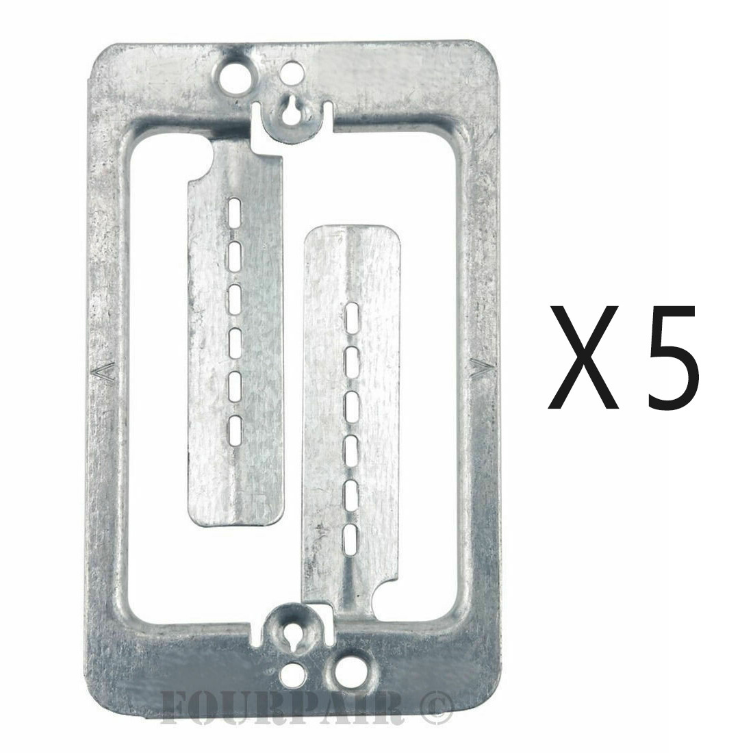 5 Pack 1-Gang Steel Drywall Bracket Face Wall Plate Mount Mud Ring Low Voltage