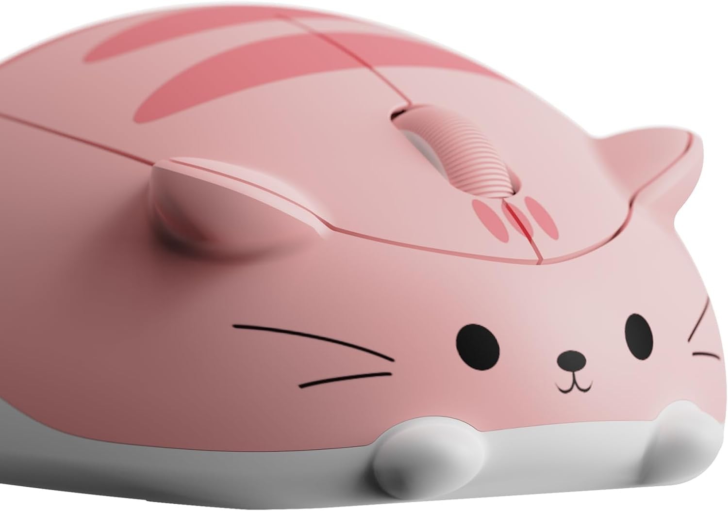 Cat Theme Wireless Gaming Mouse Pink, Tri-Mode Mouse BT3.0/BT5.0/2.4G, Cute