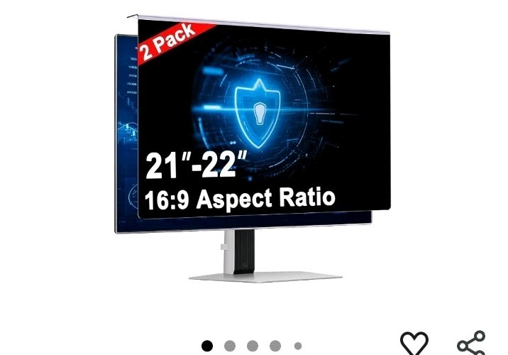 22" Hanging Privacy Screen Protector for Monitor Fits 21-22" Frameless 2 Pack