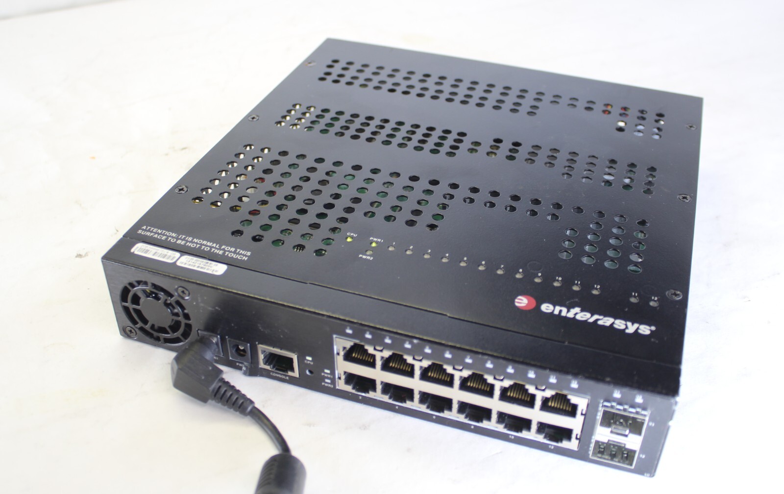 Extreme Network Enterasys D2G124-12P 12-PORTS Gigabit Manage Switch reseted